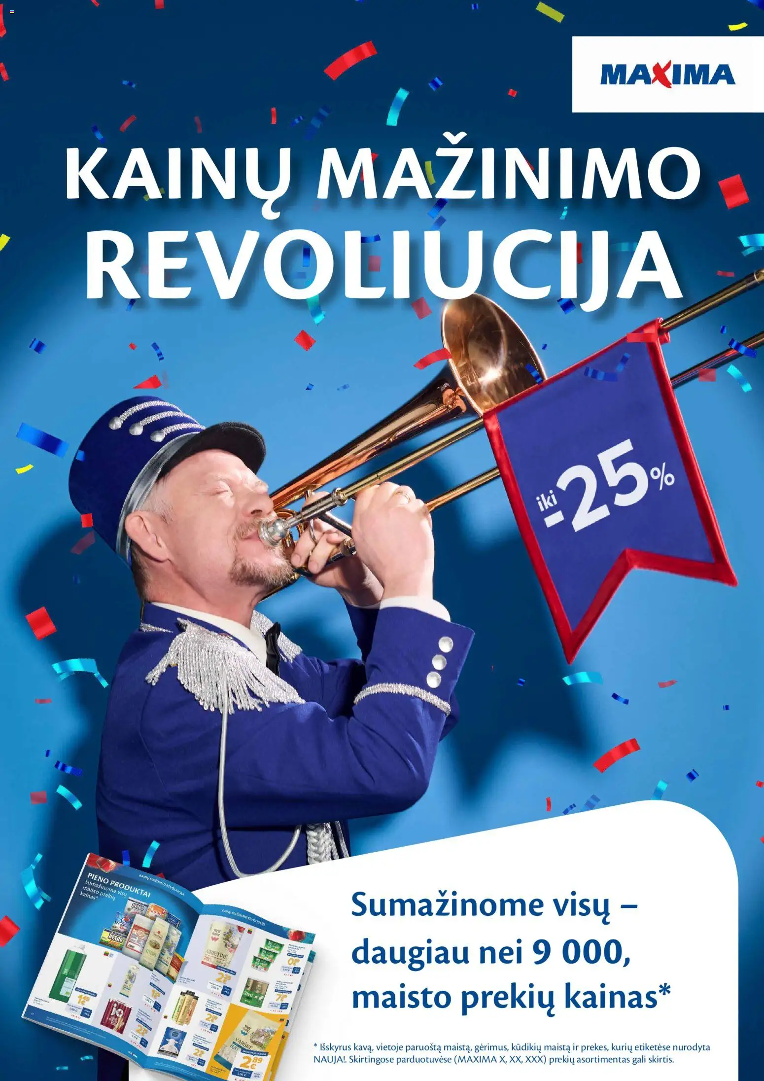 MAXIMA parduotuvės leidinio MAXIMA leidinys - Kainų mažinimo revoliucija galiojančio nuo 2026.03.03 peržiūra - Varškė, Pieno produktai, Grietinė