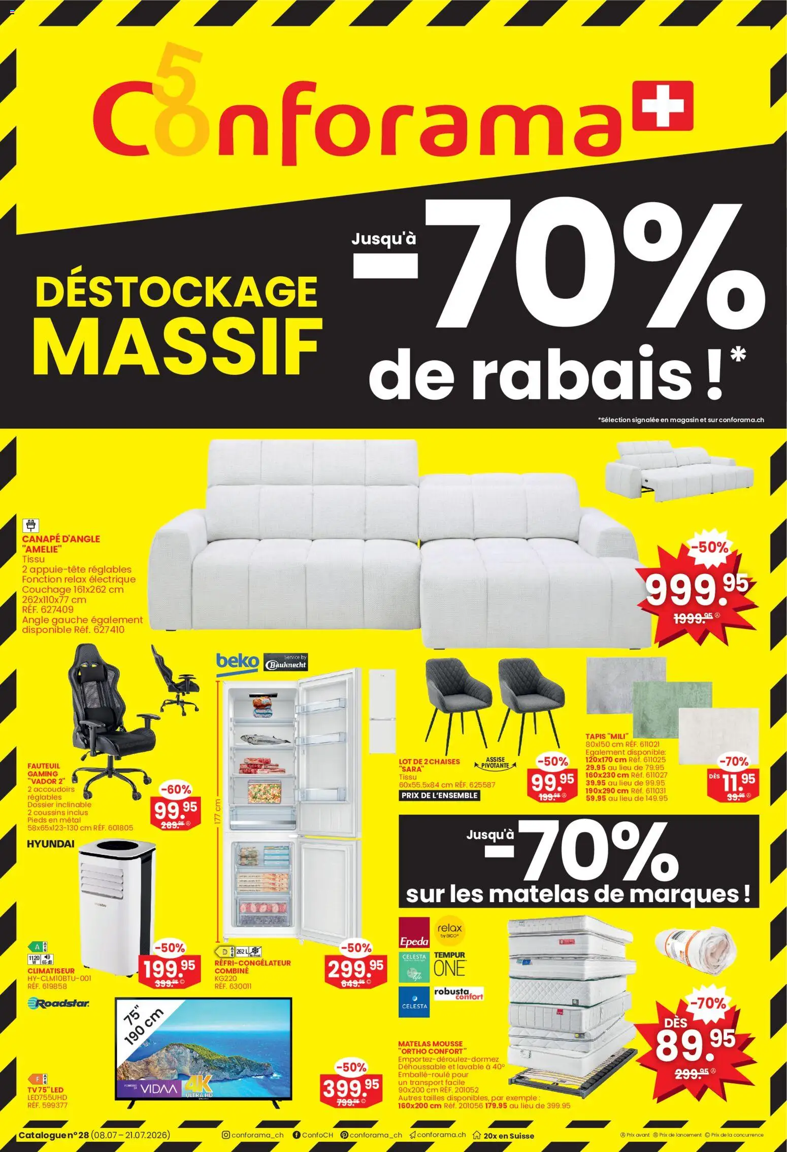 Vorschau des Merkblatts Conforama aktionen FR vom Shop Conforama gültig von 08.07.2026 bis 21.07.2026