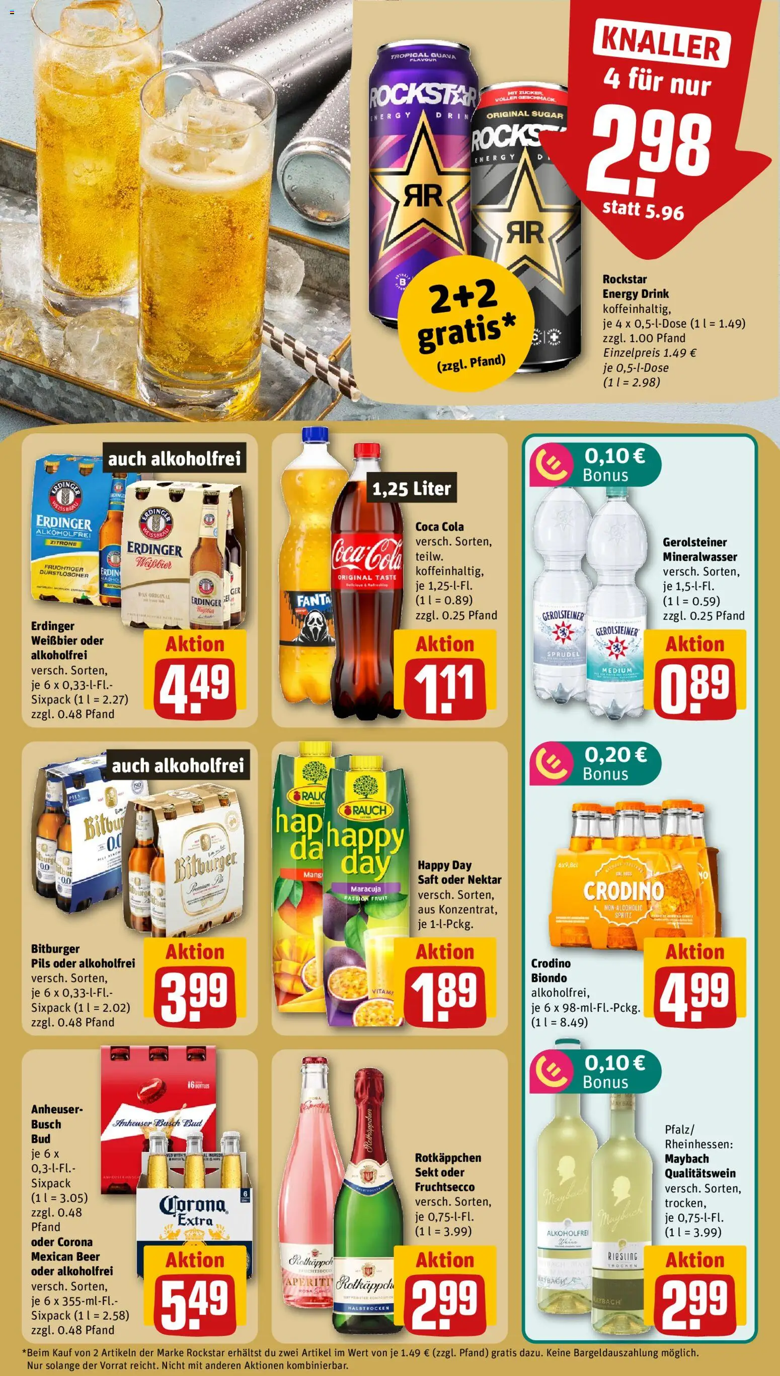Vorschau von dem Prospekt des Geschäftes Rewe, gültig ab dem 07.09.2026 - Coca cola, Cola, Zitrone, Energy, Sekt, Erdinger, Pils, Fruchtsecco