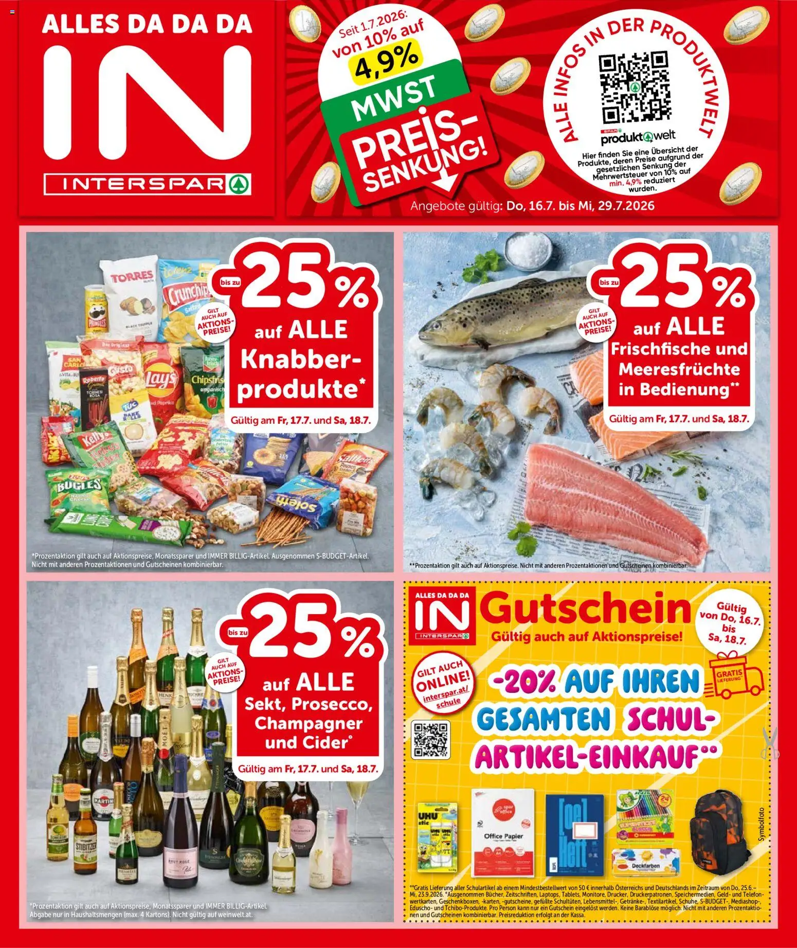 Vorschau der Angebote: Interspar Interspar Flugblatt - Osttirol gültig ab 16.07.2026 - Telefon, Meeresfrüchte