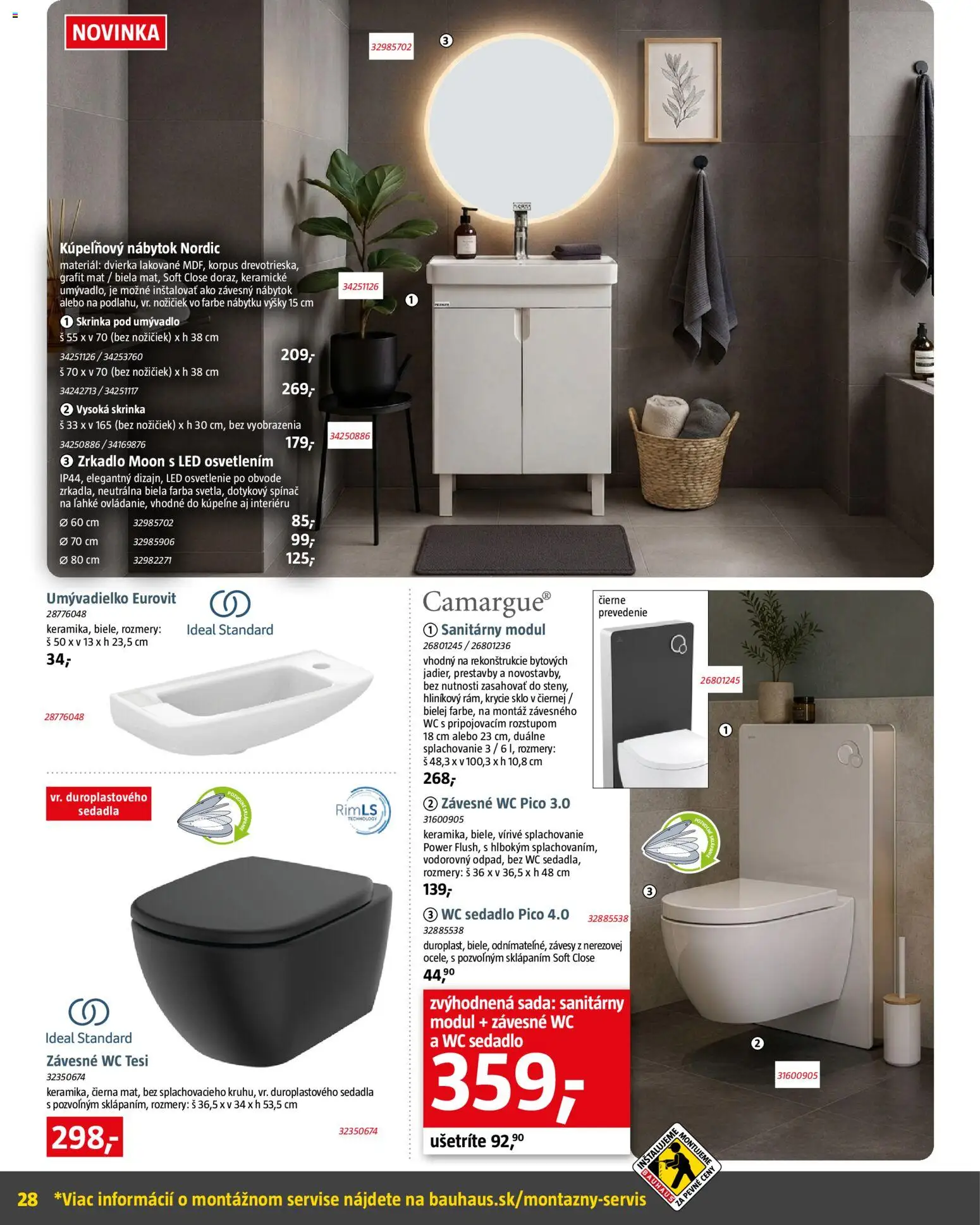 Náhľad Bauhaus letáku platného od 05.10.2026 - Nábytok, Wc, Zrkadlo, Umývadlo, Led, Led osvetlenie, Osvetlenie, Kupeľňový nábytok
