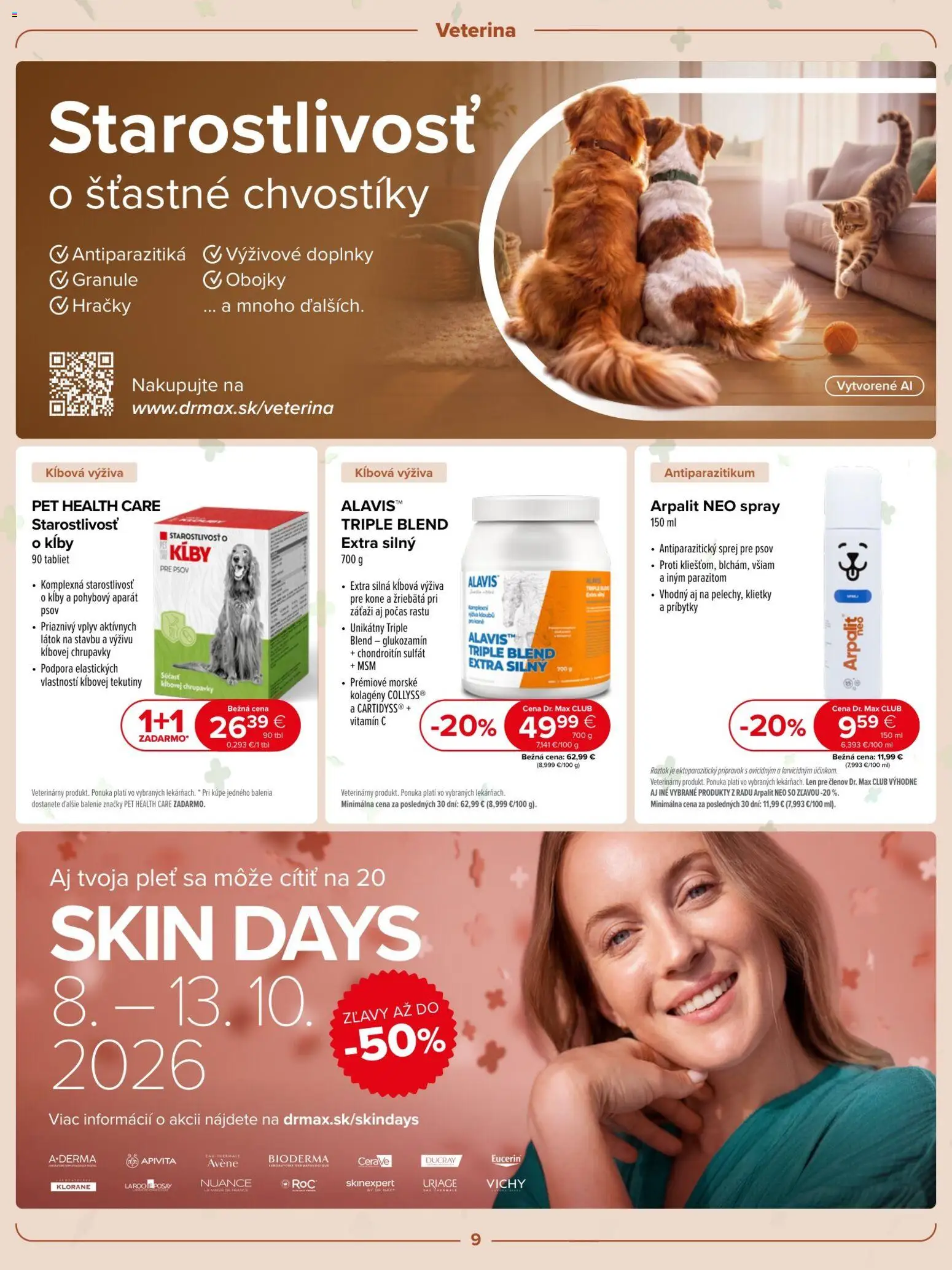 Náhľad Dr. Max letáku platného od 01.10.2026 - CeraVe, Bioderma, Hračky, Eucerin, Vichy, Avene, Granule