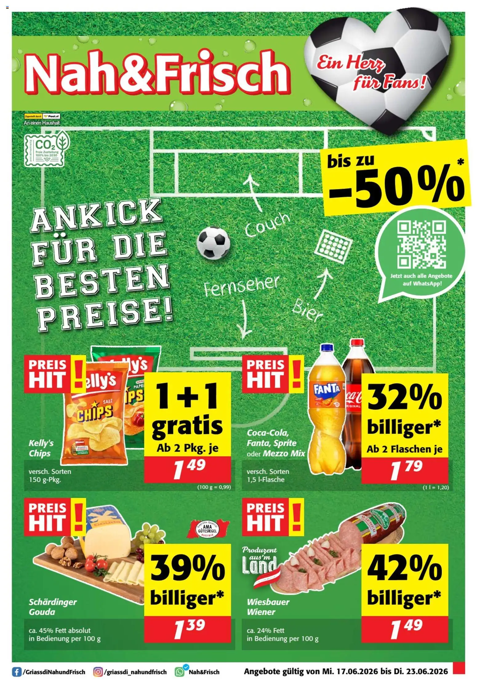 Vorschau der Angebote: Nah und Frisch Nah und Frisch Flugblatt gültig ab 17.06.2026 - Couch, Chips, Fernseher, Fanta