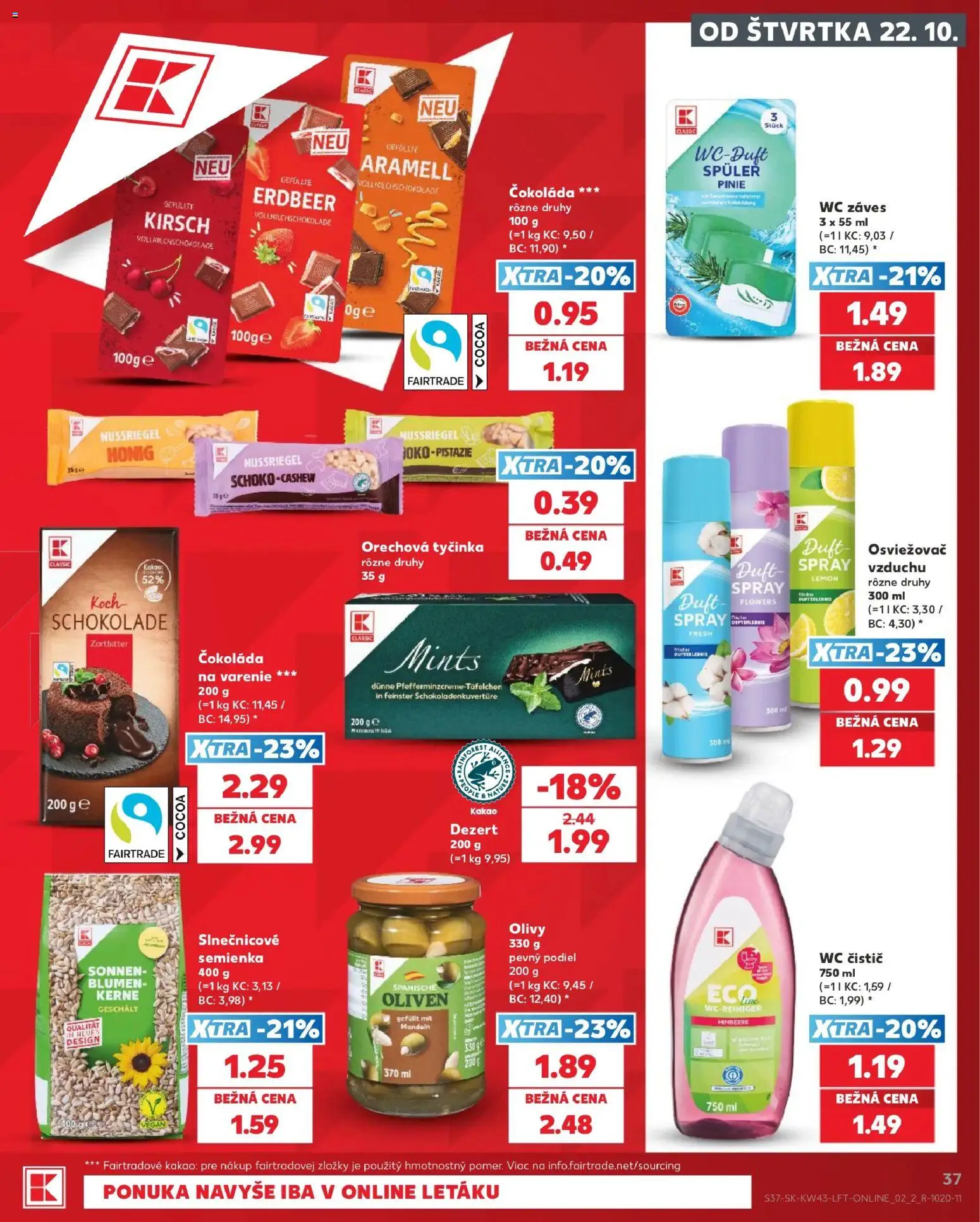 Náhľad Kaufland letáku platného od 22.10.2026 - Wc, Čokoláda, Dezert, Kakao, Olivy