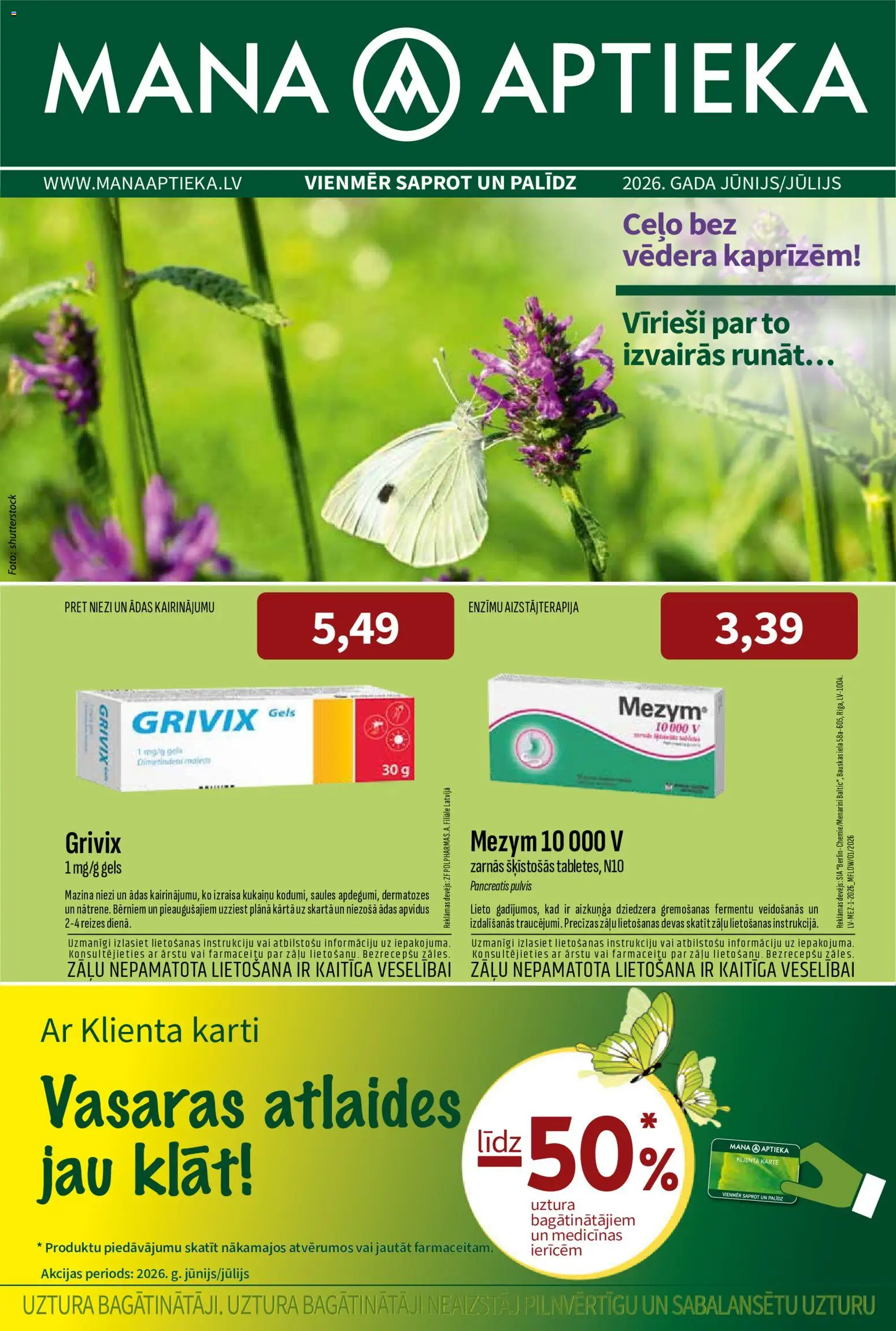Skatīt Mana Aptieka akciju bukletu, derīgs no 01.06.2026.