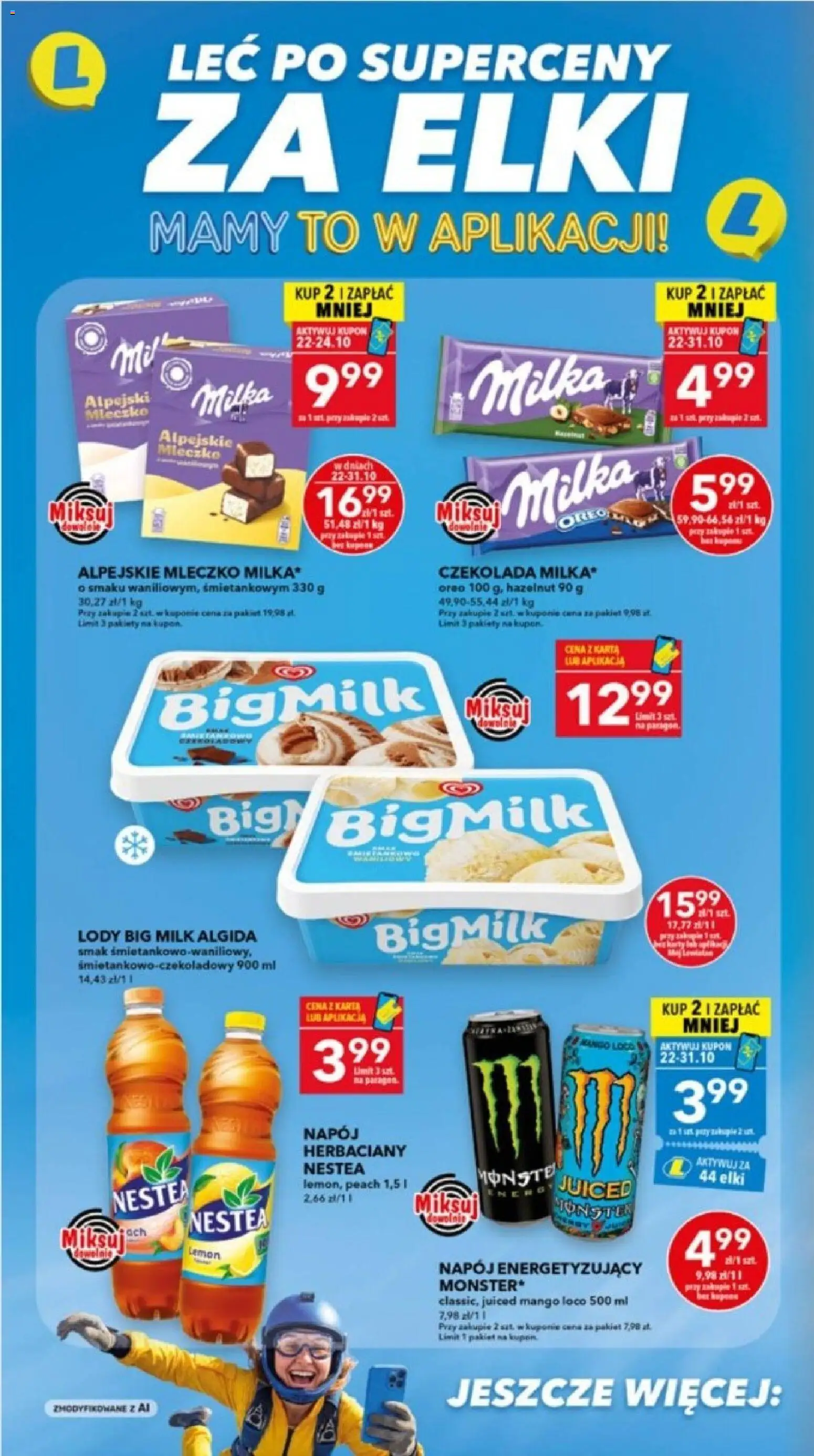 Pogląd gazetki "Lewiatan gazetka - Lublin" ze sklepu Lewiatan ważnej od 22.10.2026 - Mango, Lody, Czekolada, Milka, Oreo, Karta, Big Milk, Lody Big Milk