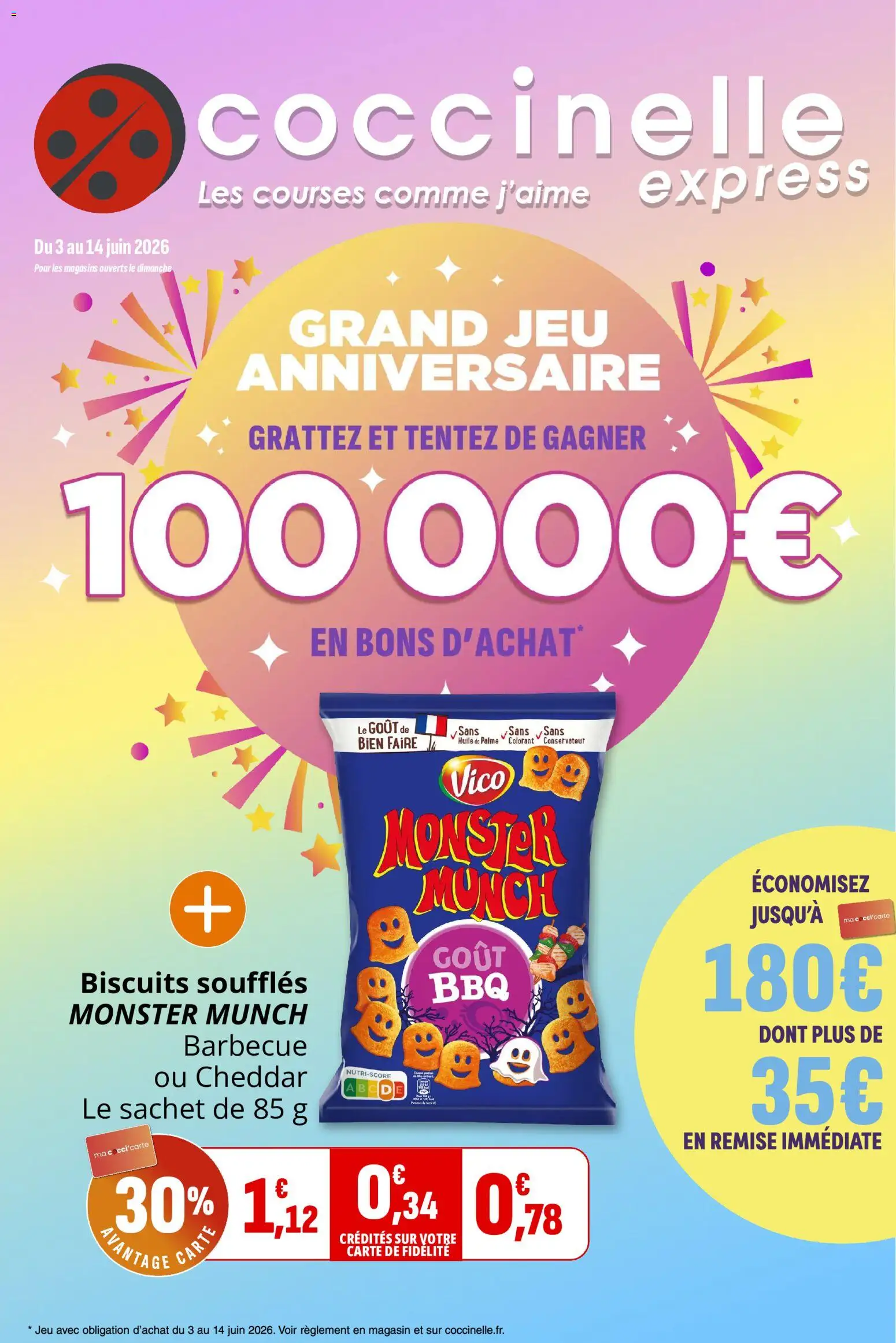 Prévisualisation de Coccinelle - Express du magasin Coccinelle formulaire valide 03/06/2026 - Barbecue, Anniversaire, Biscuits, Huile, Cheddar