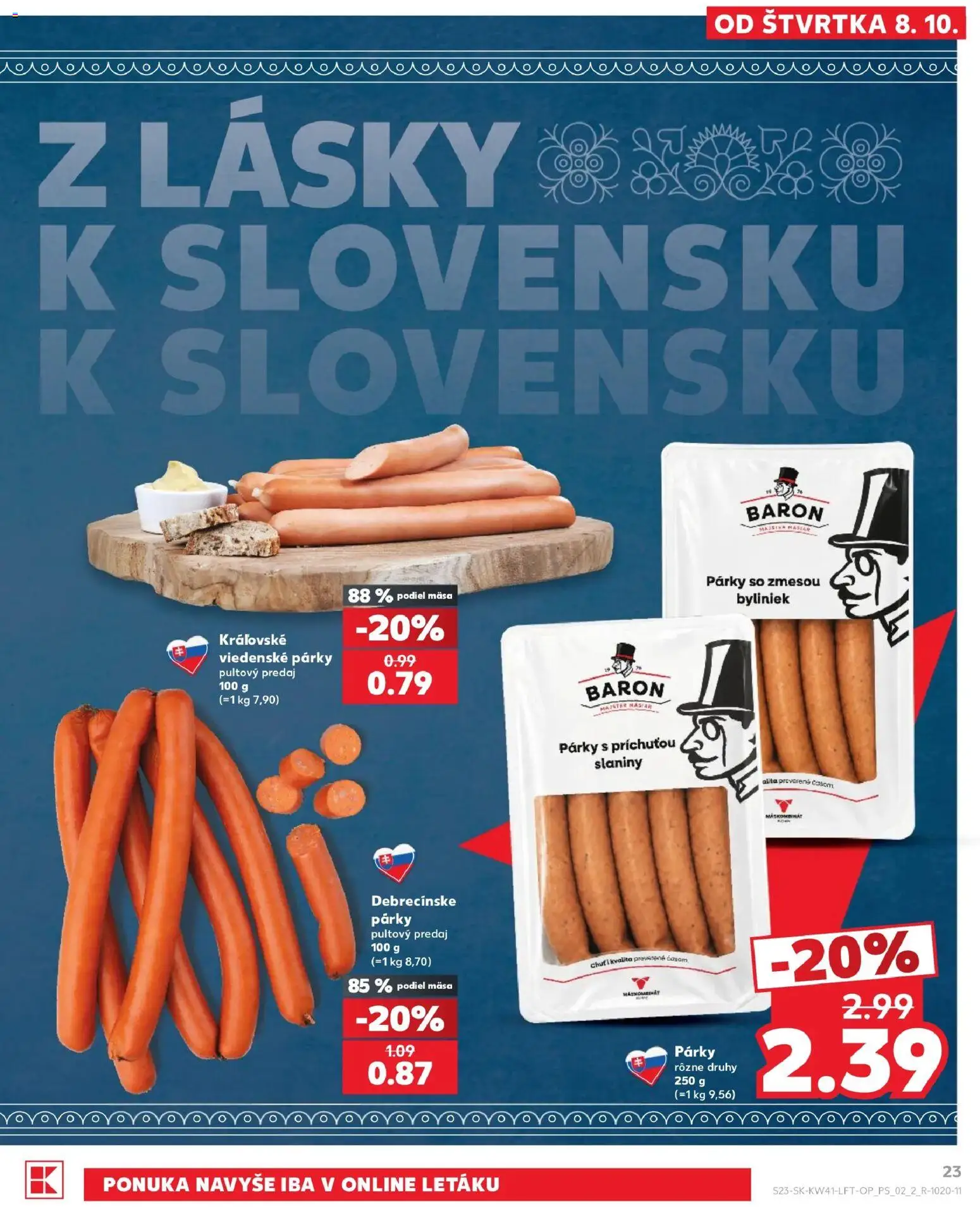 Náhľad Kaufland letáku platného od 08.10.2026 - Párky