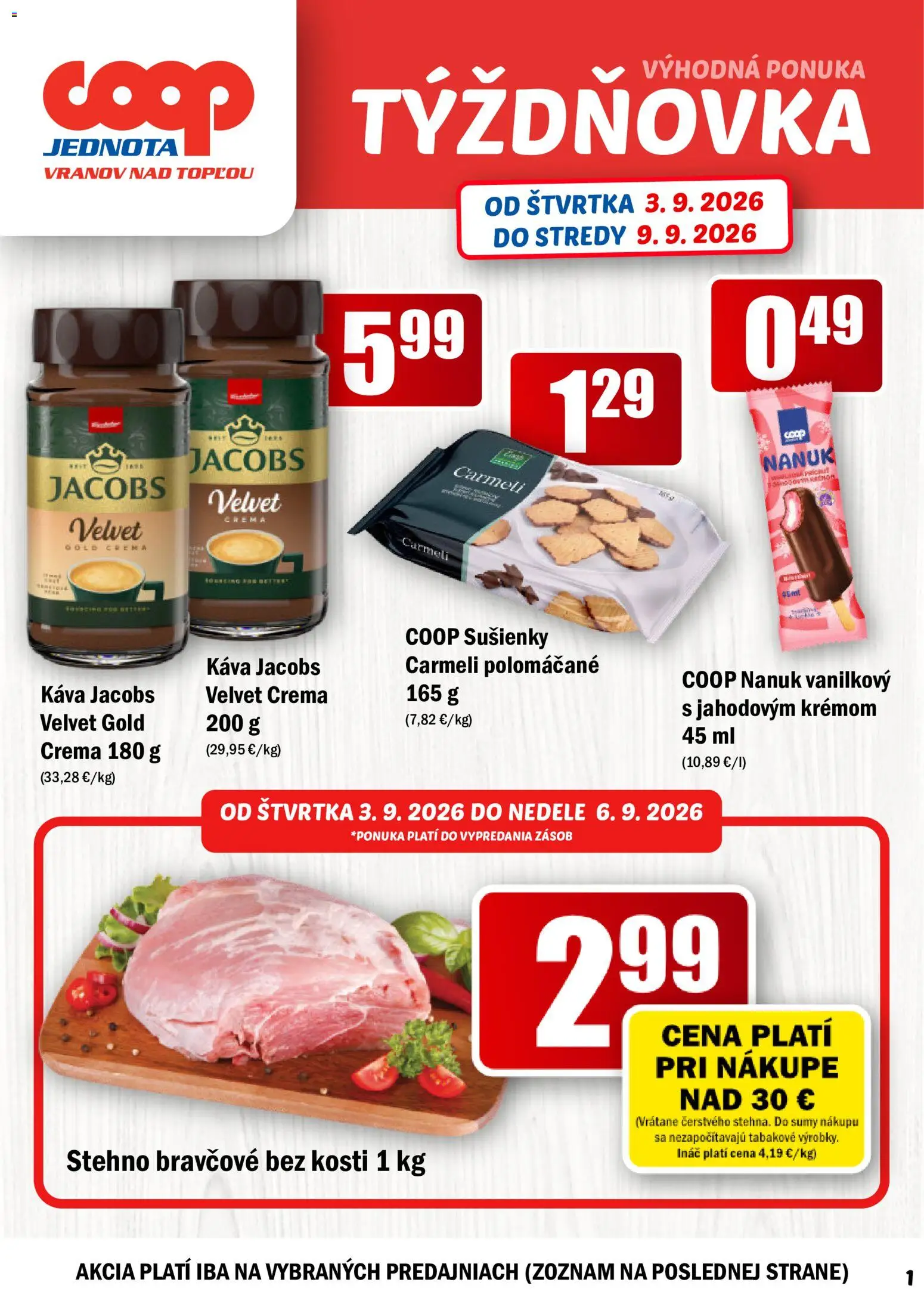 Náhľad COOP Jednota letáku platného od 03.09.2026