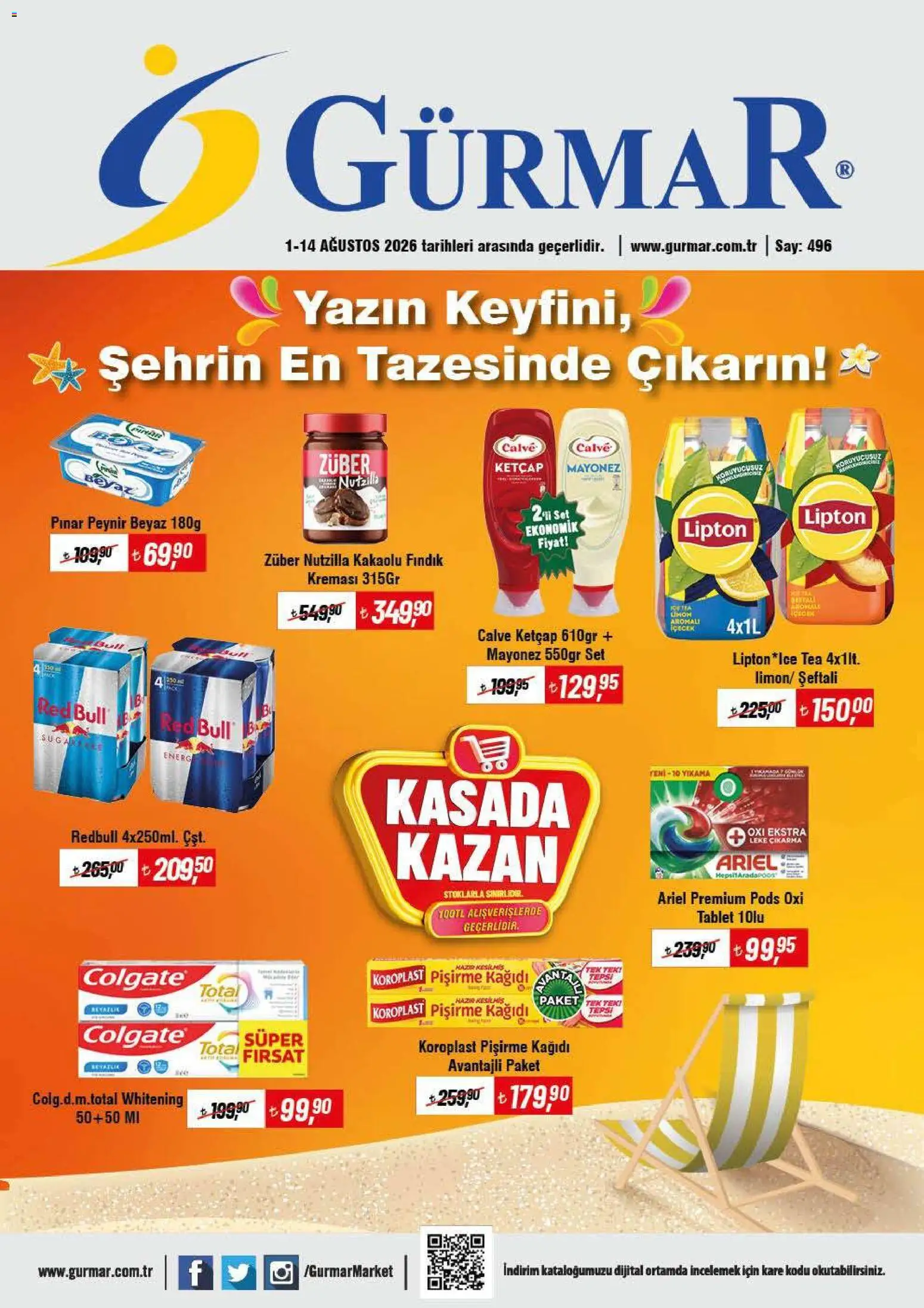 Gürmar Gürmar Katalog 01.08.2026 - Broşürünün önizlemesi - Fındık, Tablet, Peynir, Şeftali, Tepsi, Ketçap, Mayonez