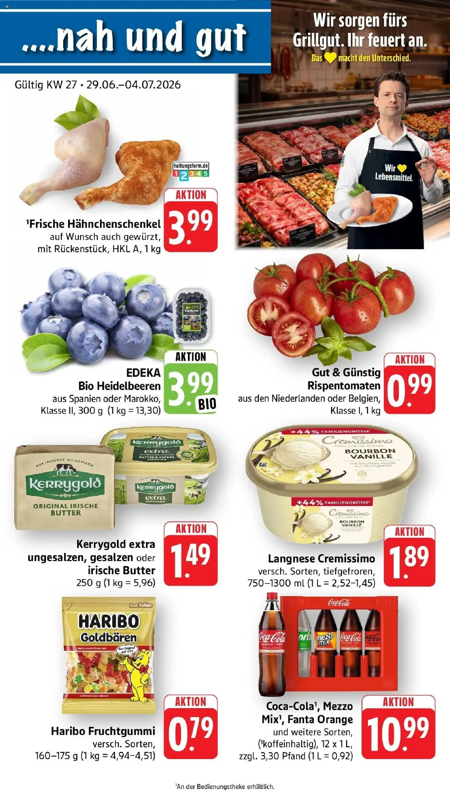 Vorschau von dem Prospekt des Geschäftes nah & gut, gültig ab dem 29.06.2026 - Butter, Haribo, Cola, Heidelbeeren, Fanta, Vanille, Pril, Langnese cremissimo