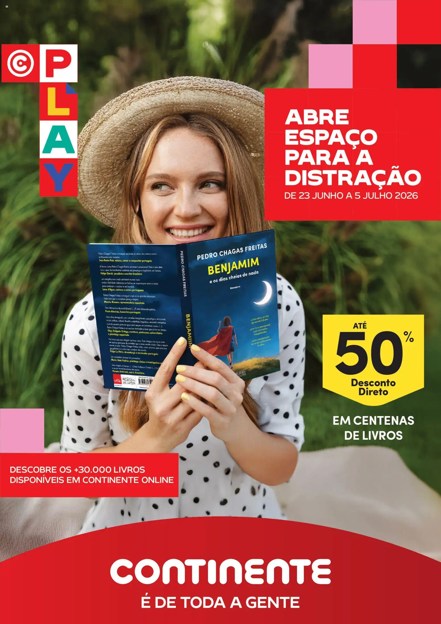 Pré-visualização do folheto da loja Continente válida a partir de 23/06/2026 - Livros, Frutas, Câmera