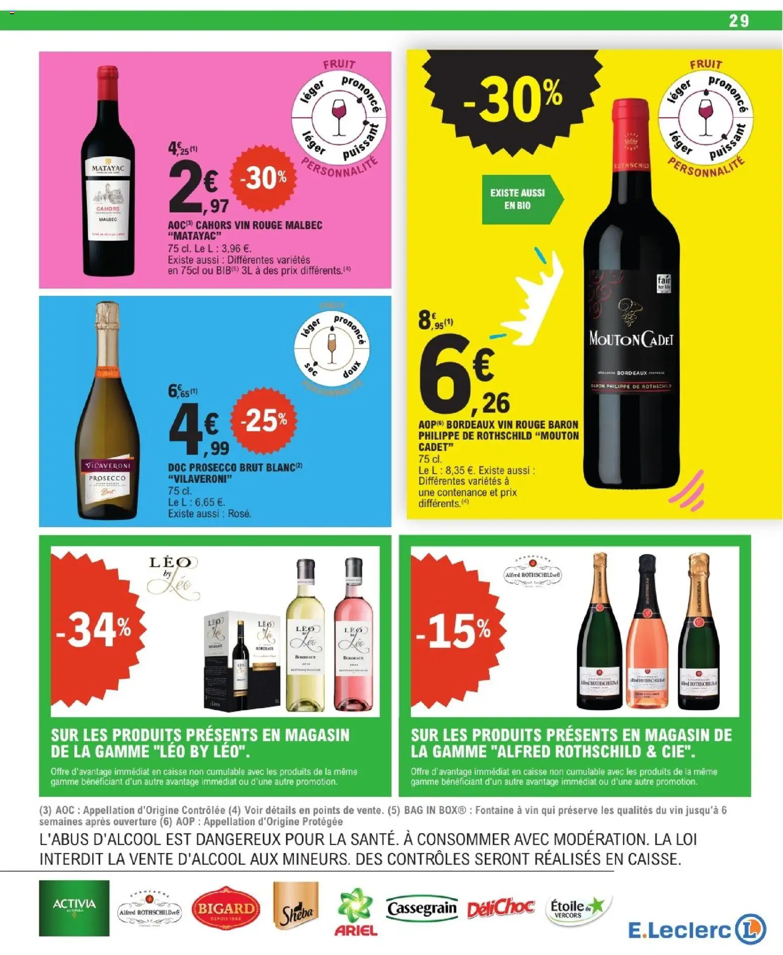 Prévisualisation de E.Leclerc catalogue du magasin E.Leclerc formulaire valide 08/09/2026 - Cahors, Vin, Prosecco, Thé, Ariel, Vin rouge, Cassegrain, Prosecco brut