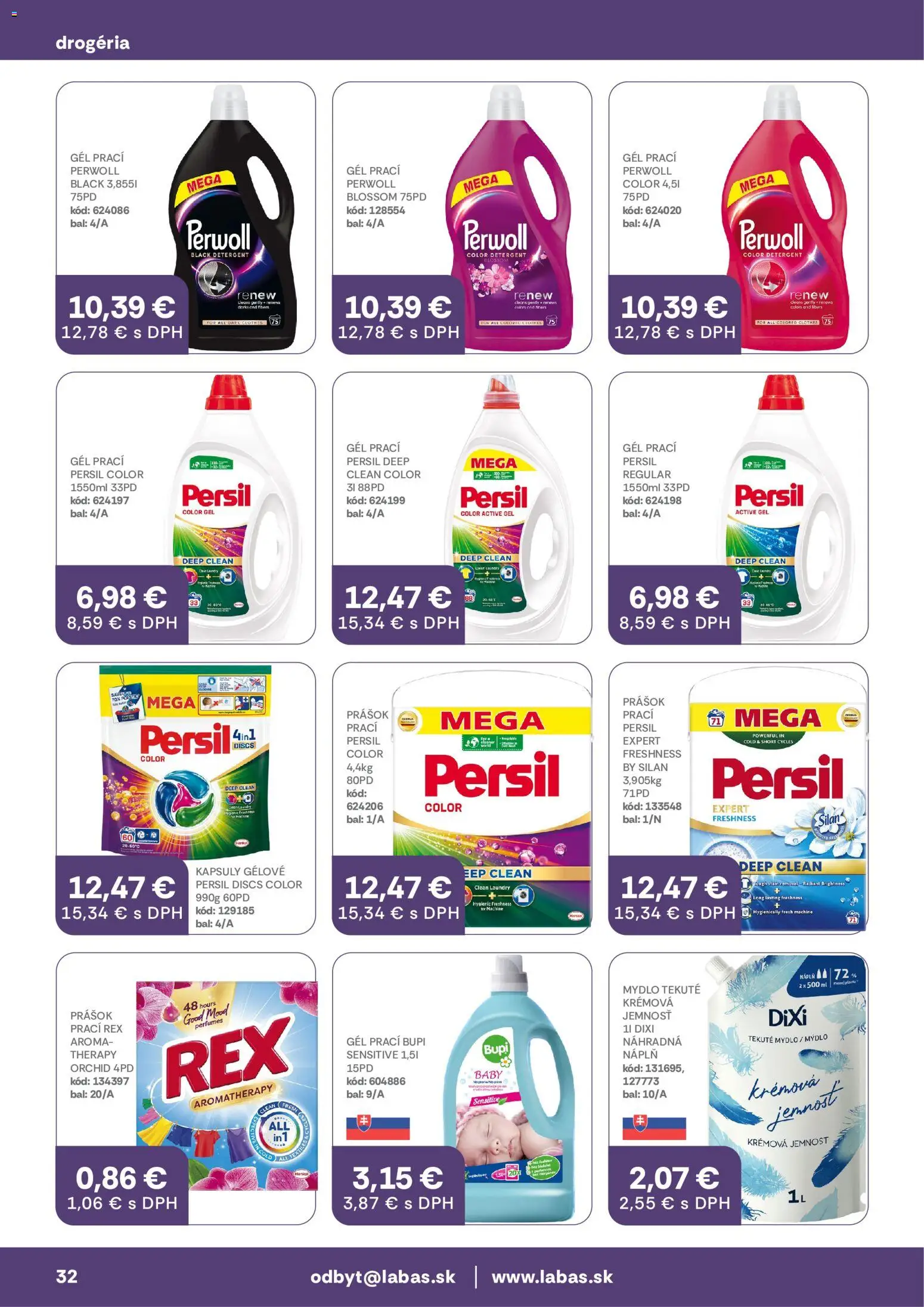 Náhľad Labaš letáku platného od 09.10.2026 - Persil, Perwoll, Mydlo, Silan, Prací gél