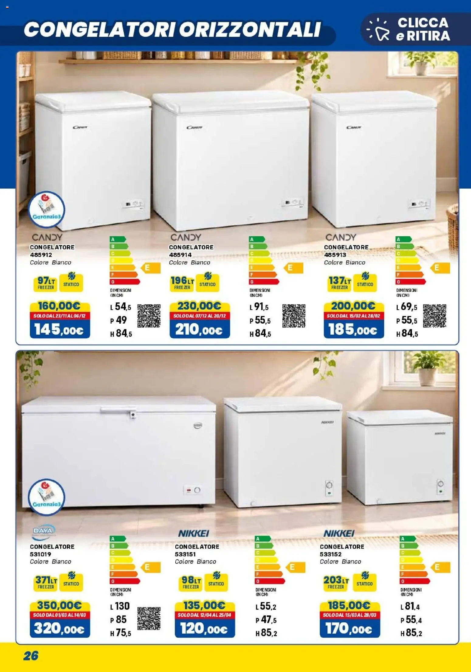 Anteprima dell'opuscolo Orizzonte volantino Elettro dal negozio Orizzonte valido da 01/11/2026 - Freezer, Congelatore
