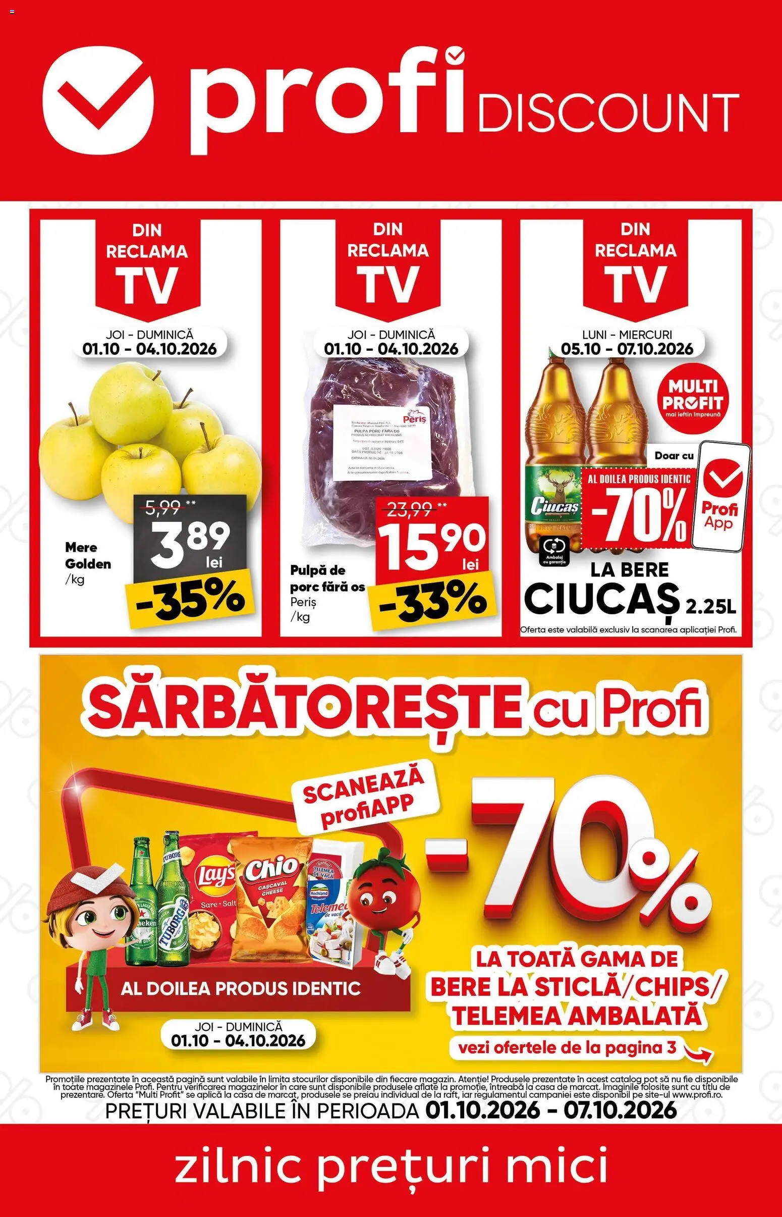 Previzualizarea de cataloage: Profi Profi Catalog Discount valabil de la 01.10.2026 - Mici, Bere, Cașcaval, Mere, Hochland, Aplică