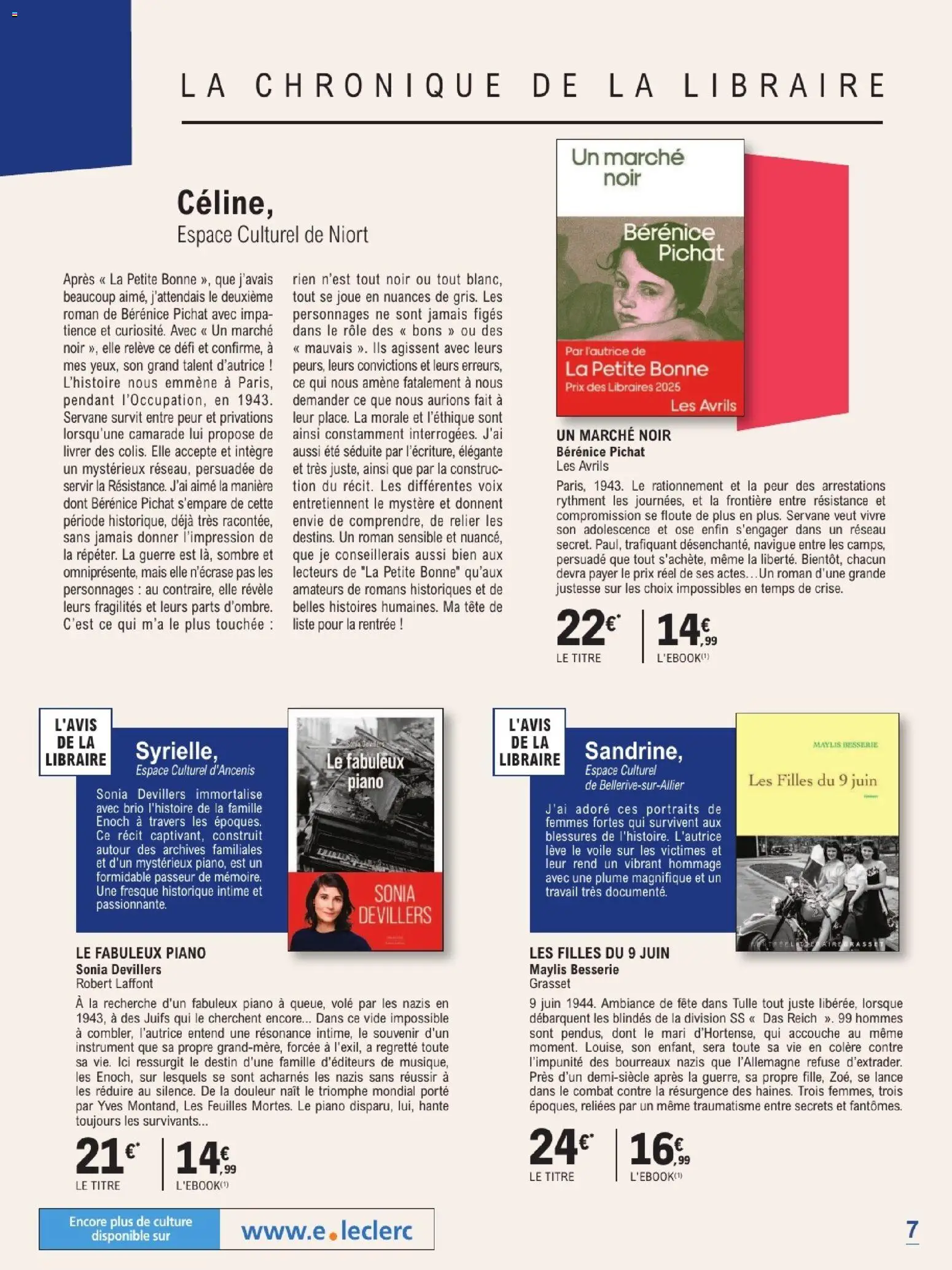 Prévisualisation de E.Leclerc Guide rentree litteraire du magasin E.Leclerc formulaire valide 01/09/2026 - Piano, Mais, Porte
