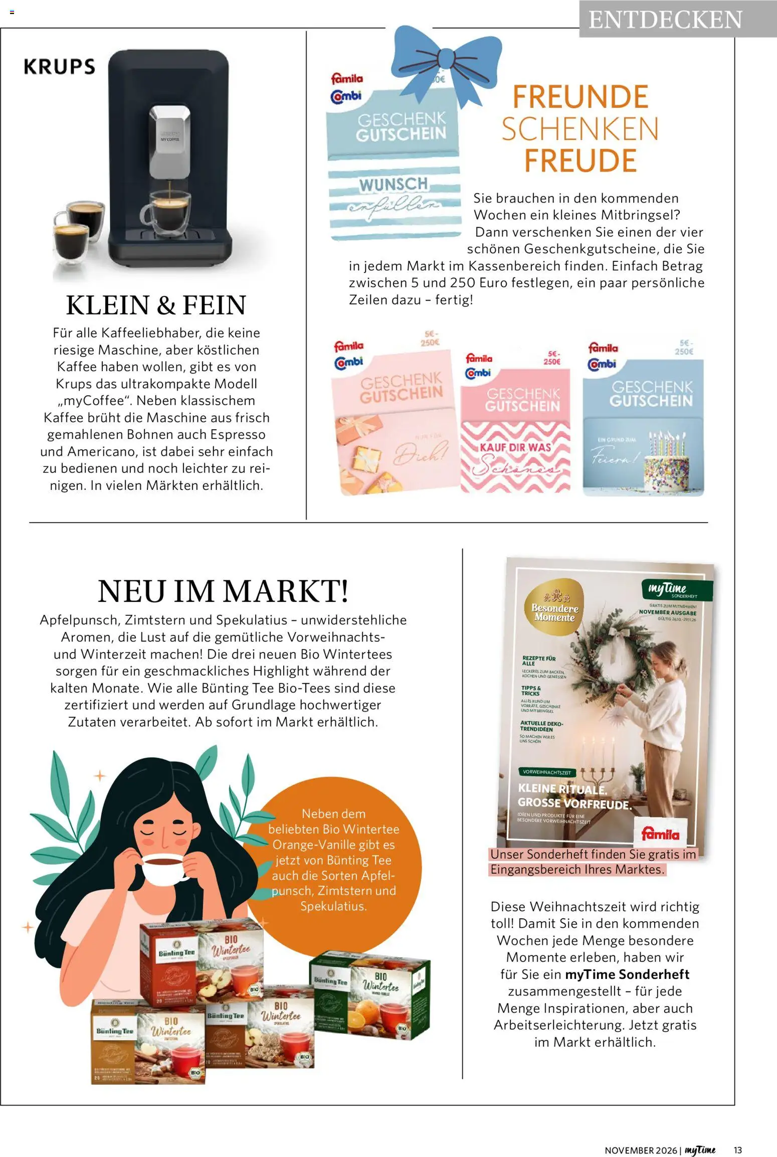 Vorschau von dem Prospekt des Geschäftes Famila Nordwest, gültig ab dem 01.11.2026 - Kaffee, Äpfel, Tee, Krups