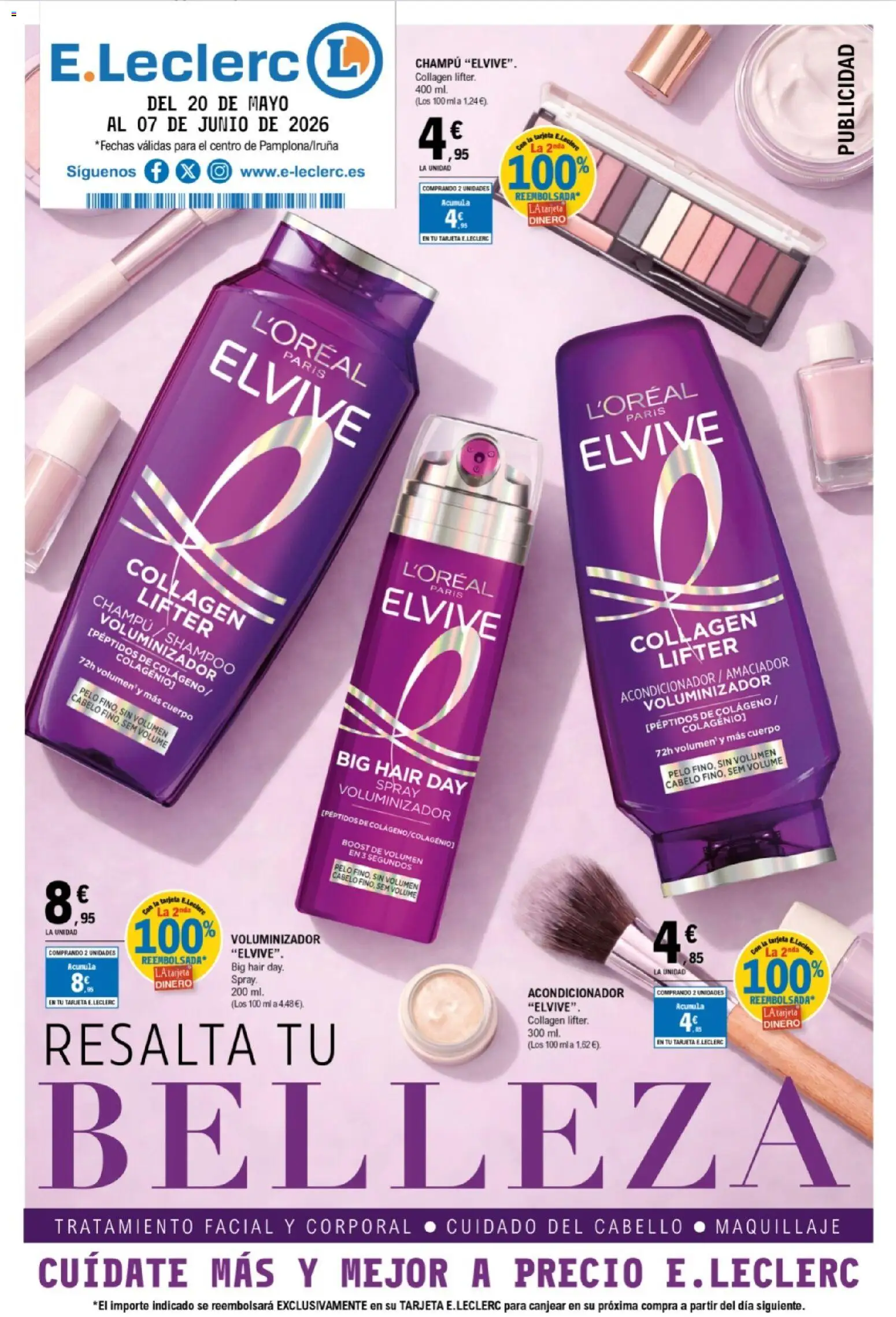 Vista previa del folleto de la tienda E.Leclerc válido desde el 20/05/2026 - Maquillaje, Champú, Acondicionador