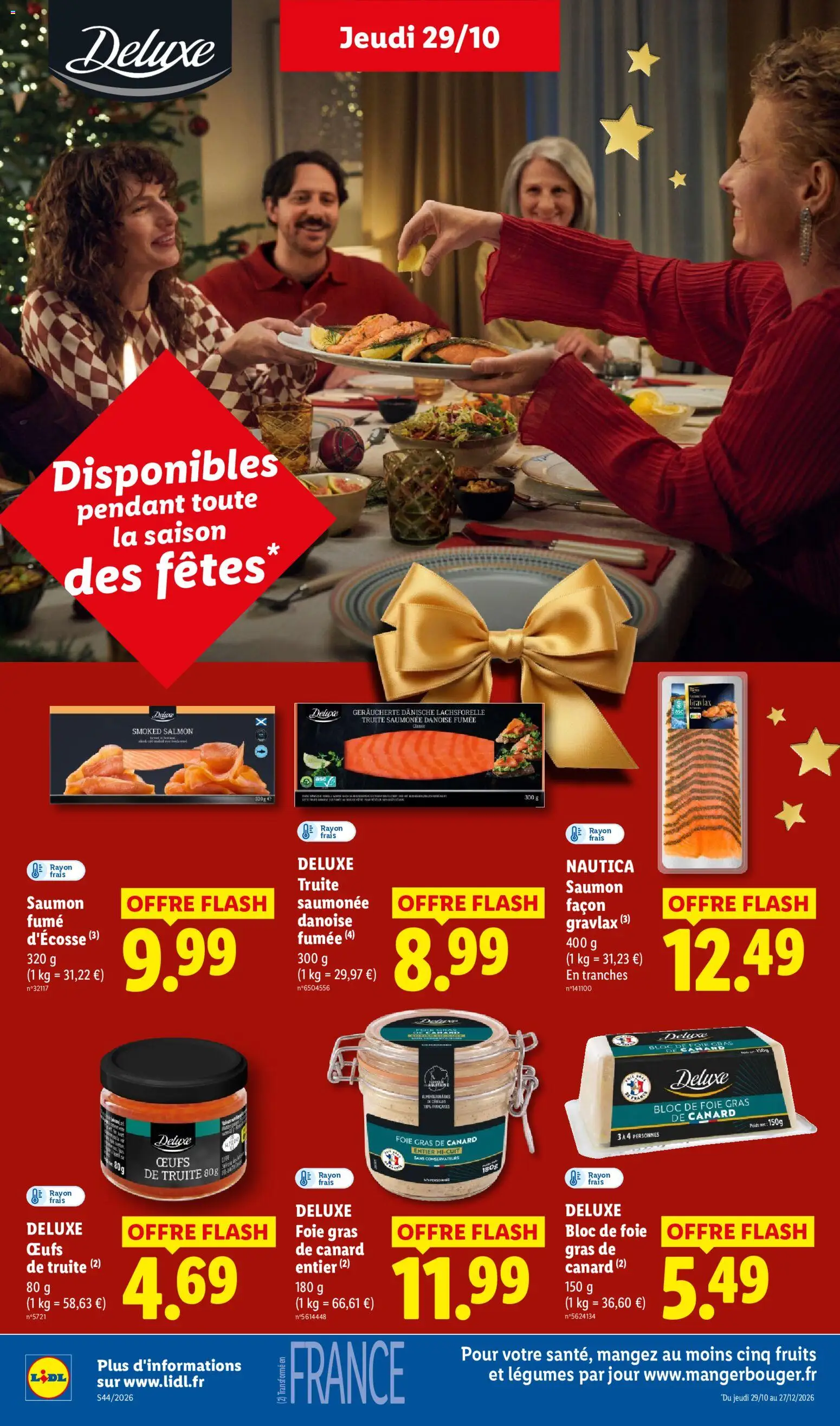 Prévisualisation de LIDL catalogue du magasin LIDL formulaire valide 29/10/2026 - Fruits, Canard, Foie, Truite, Poids, Bloc de foie gras, Foie gras deluxe, Gras de canard entier