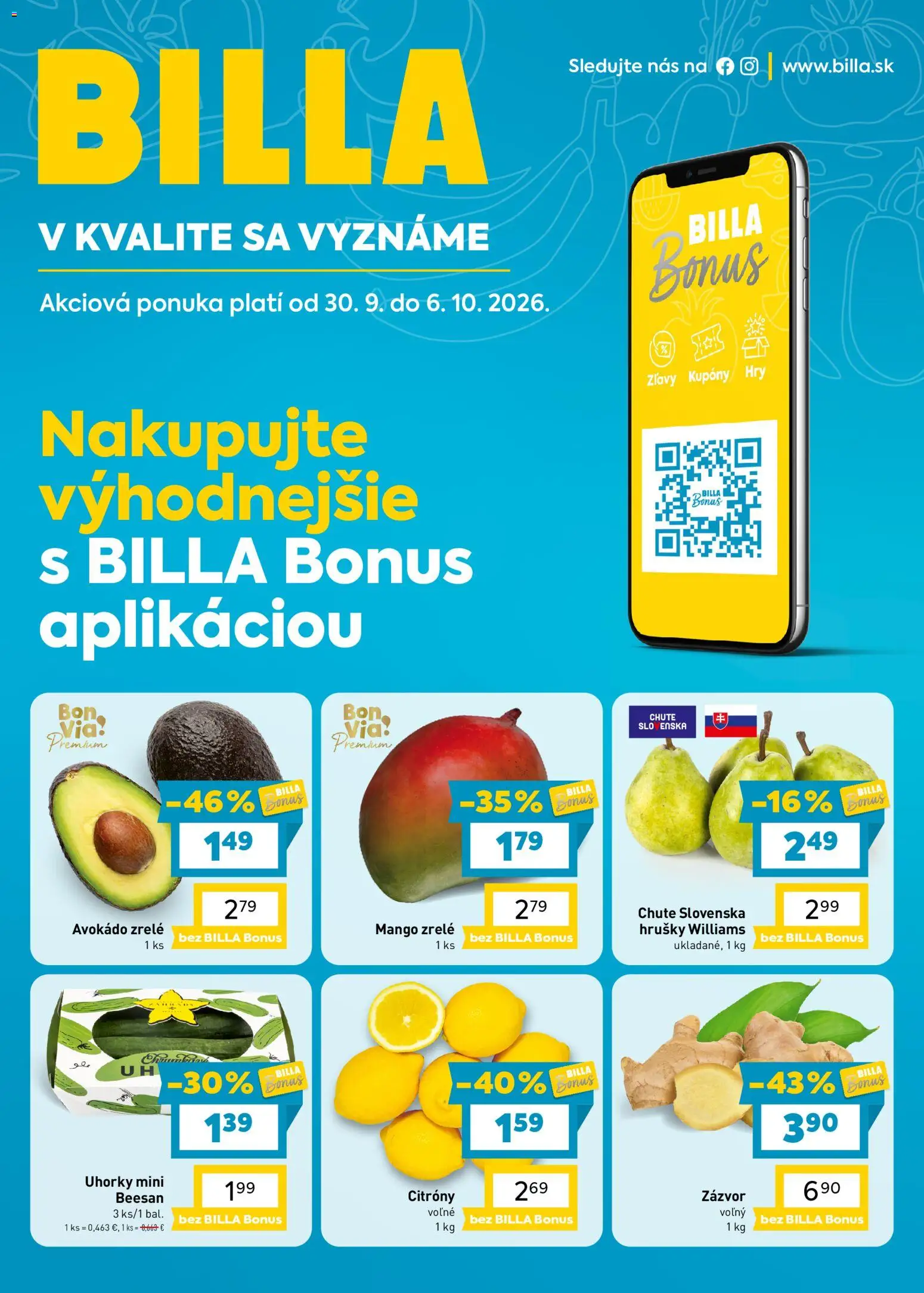 Náhľad Billa letáku platného od 30.09.2026