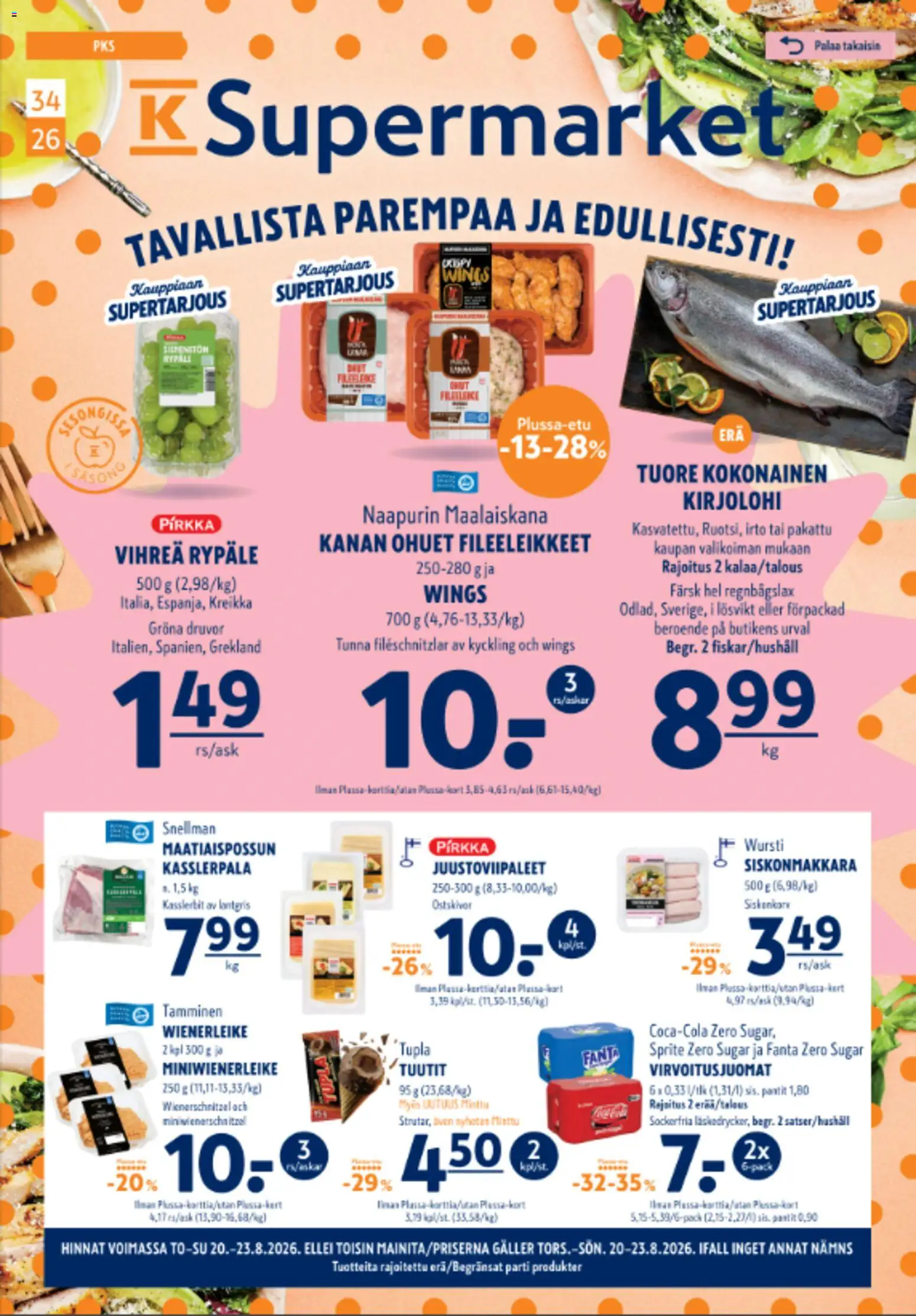 Kaupan K-Supermarket K-Supermarket tarjoukset esikatselu, voimassa 20/08/2026