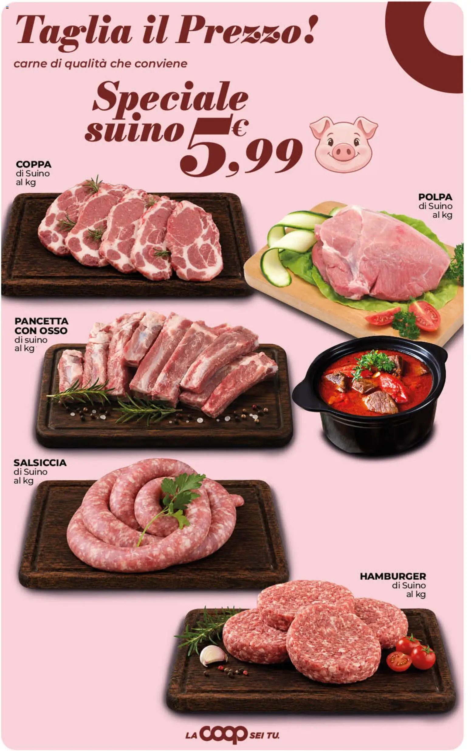 Anteprima dell'opuscolo COOP volantino inCoop Sicilia dal negozio COOP valido da 23/10/2026 - Hamburger, Carne, Salsiccia, Pancetta, Suino