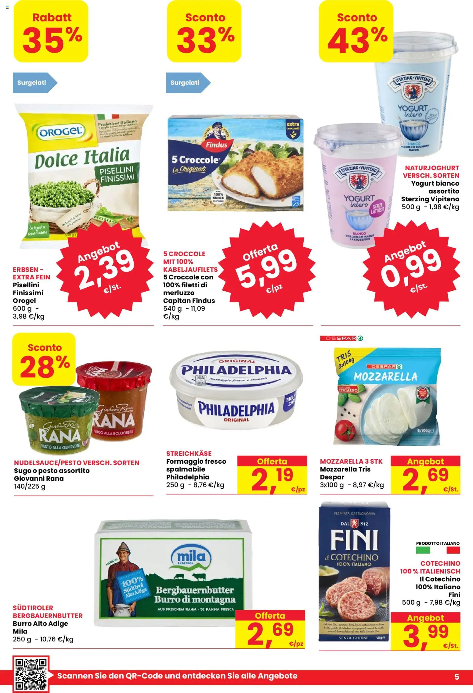 Anteprima dell'opuscolo Despar volantino Bolzano dal negozio Despar valido da 29/10/2026 - Senza glutine, Formaggio, Yogurt, Mozzarella, Pesto, Burro, Yogurt bianco, Formaggio fresco