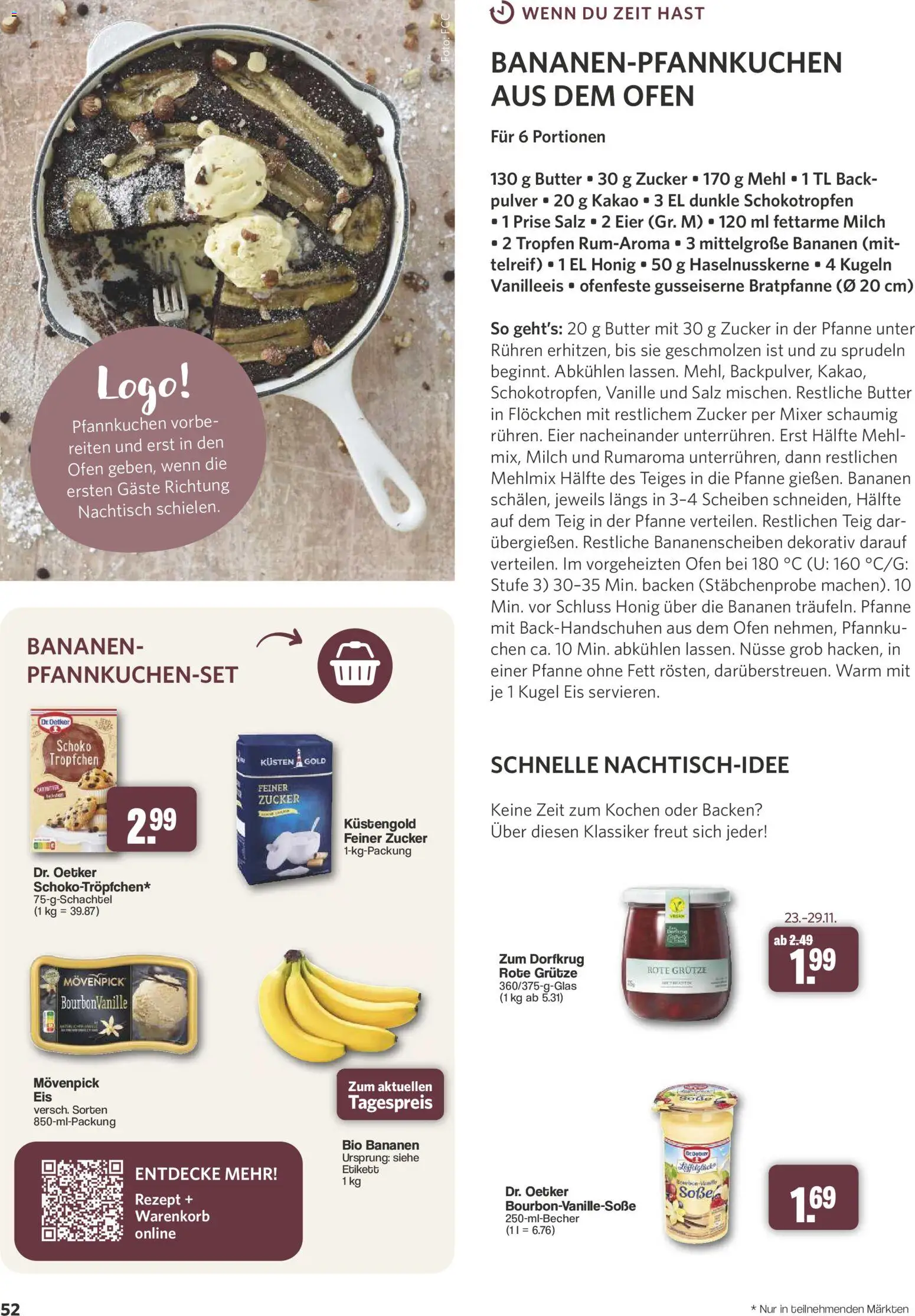 Vorschau von dem Prospekt des Geschäftes Famila Nordwest, gültig ab dem 26.10.2026 - Eis, Pfannkuchen, Bananen, Milch, Ofen, Eier, Soße, Bourbon
