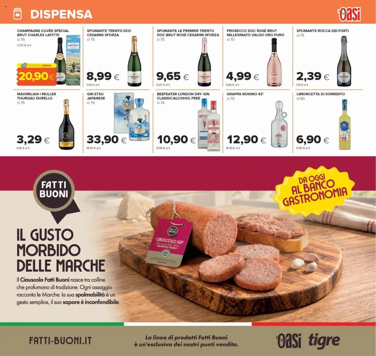 Anteprima dell'opuscolo Oasi volantino Roma dal negozio Oasi valido da 22/10/2026 - Gin, Prosecco, Champagne, Grappa, Spumante