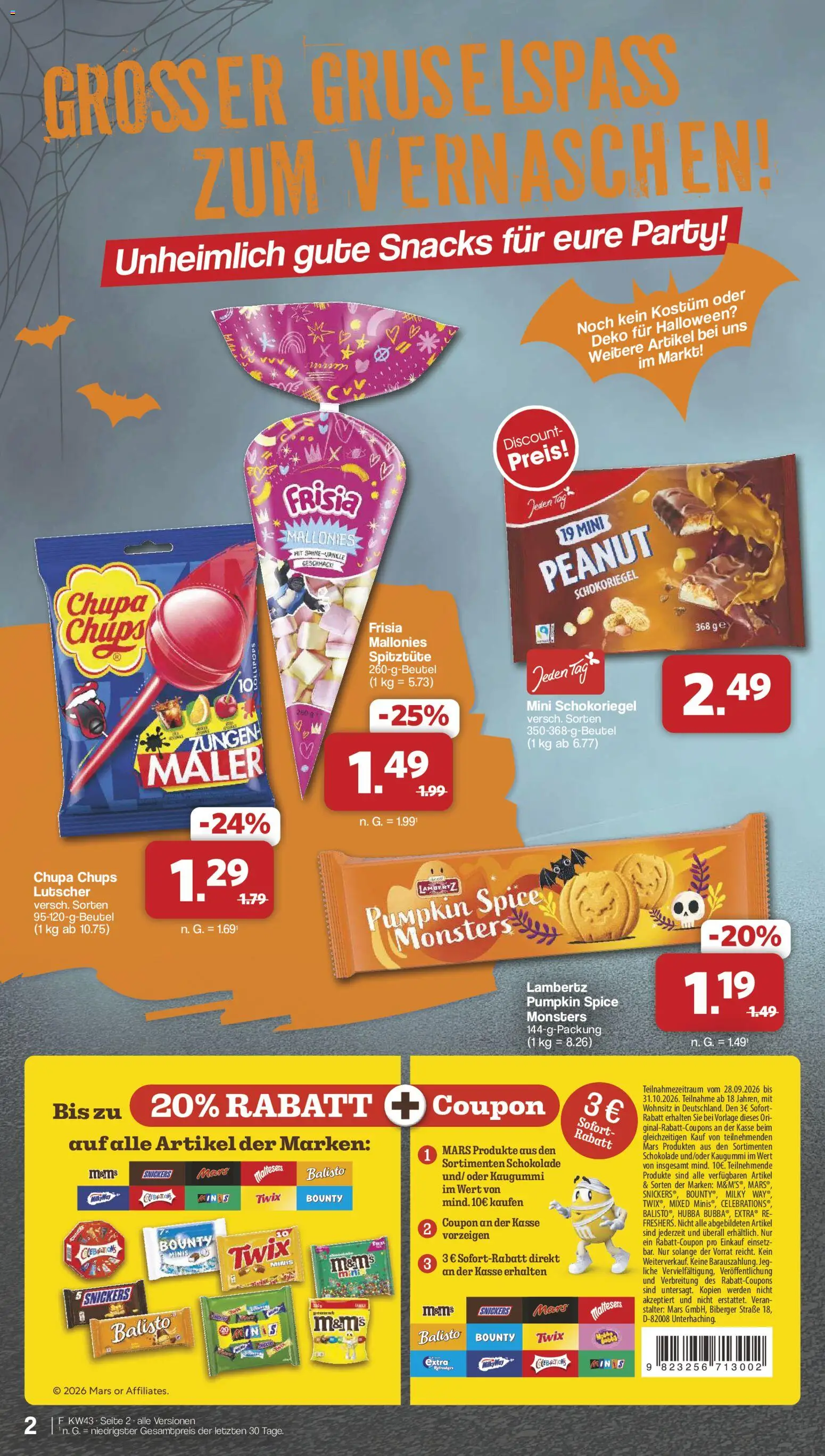 Vorschau von dem Prospekt des Geschäftes Famila Nordwest, gültig ab dem 19.10.2026 - Schokolade, Mars, Snickers, Kaugummi, Twix, M&M's, Lutscher