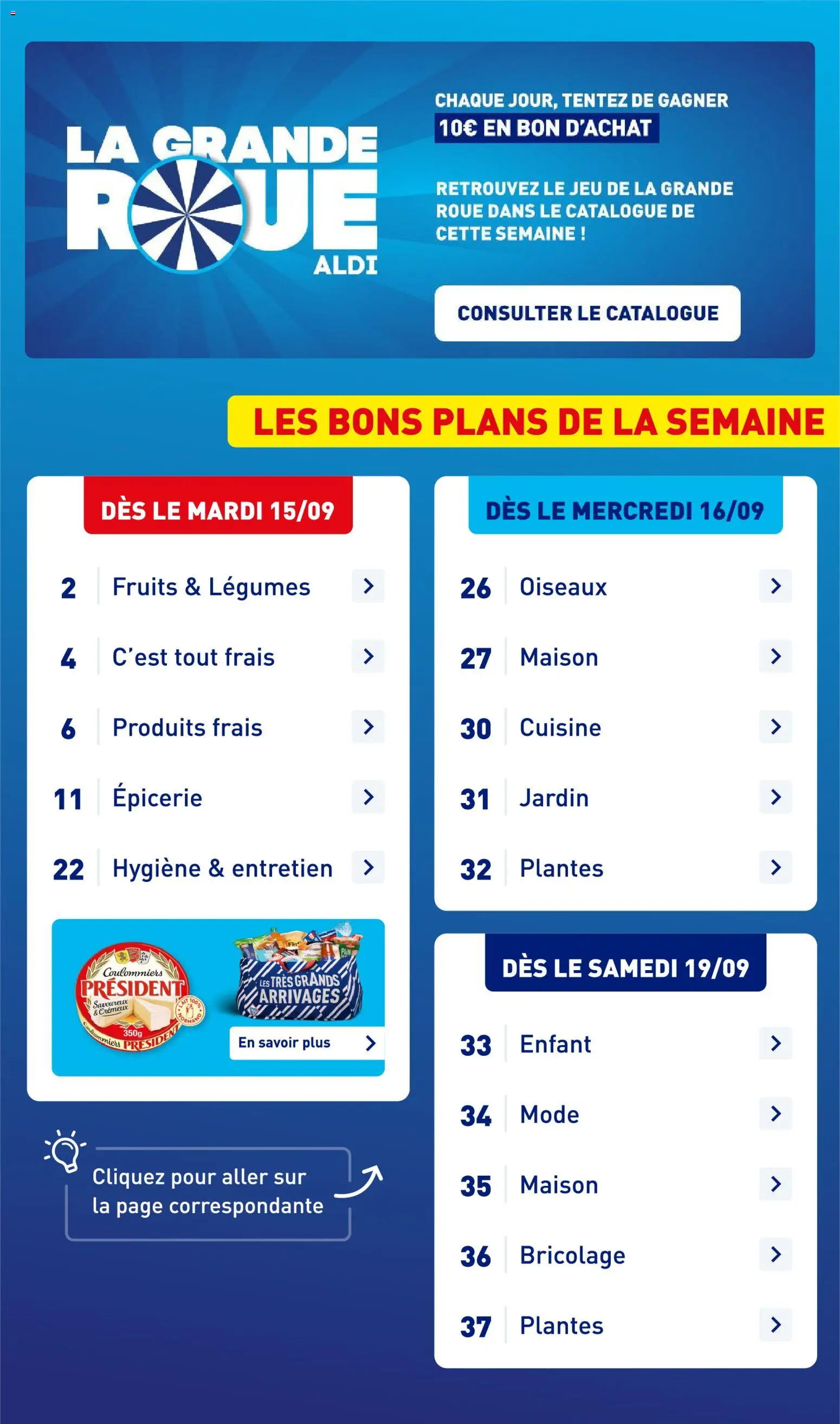 Prévisualisation de Aldi catalogue du magasin Aldi formulaire valide 15/09/2026 - Bricolage, Fruits, Plantes, Lait, Hygiène
