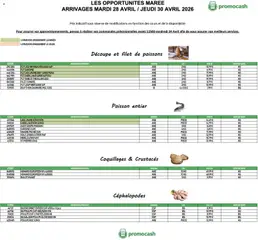 Prévisualisation de Promocash Opportunités Marée du magasin Promocash formulaire valide 28/04/2026