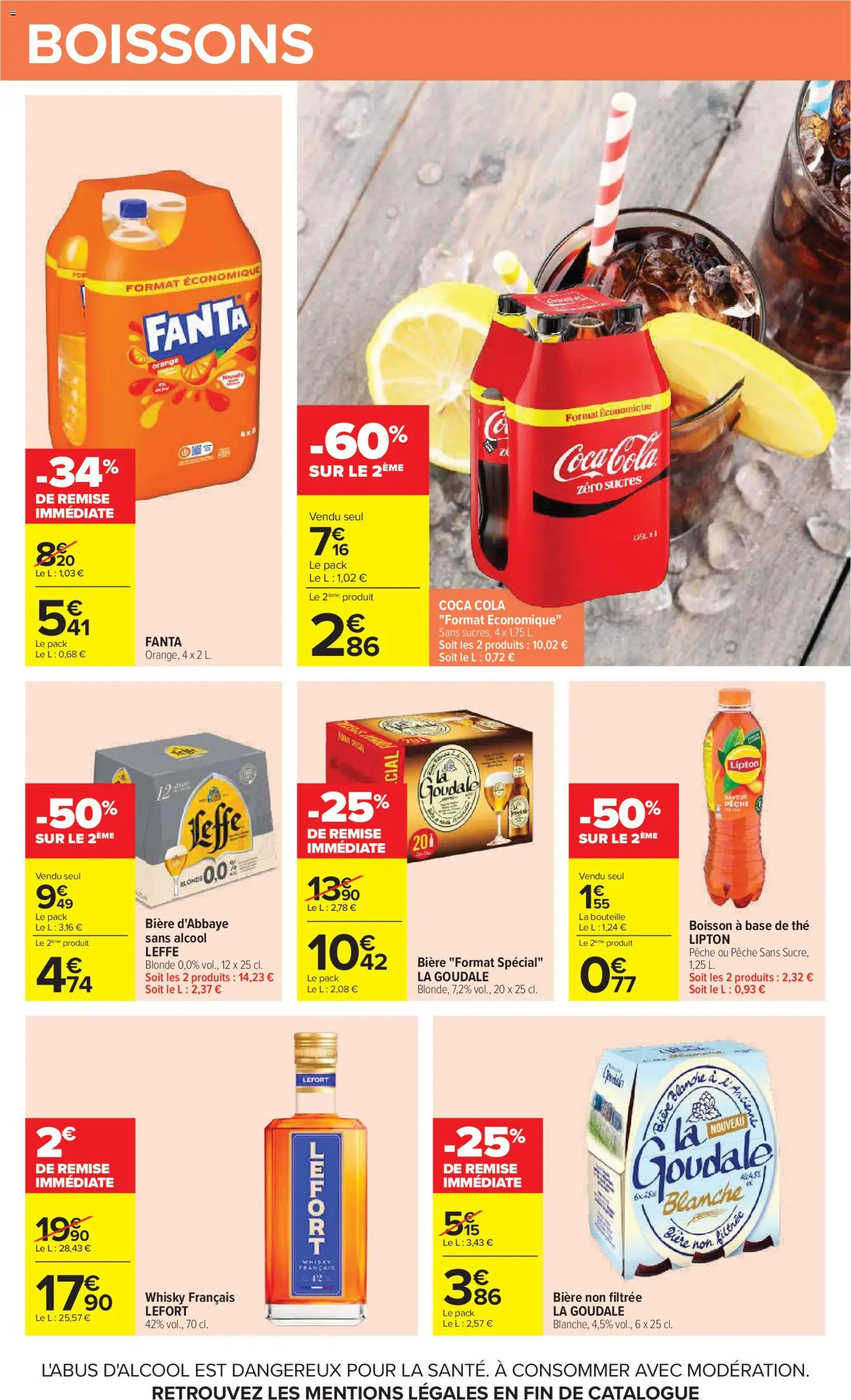 Prévisualisation de Carrefour Petit déjeuner du magasin Carrefour formulaire valide 03/11/2026 - Whisky, Bière, Boisson, Thé, Coca, Fanta, Goudale, Alcool