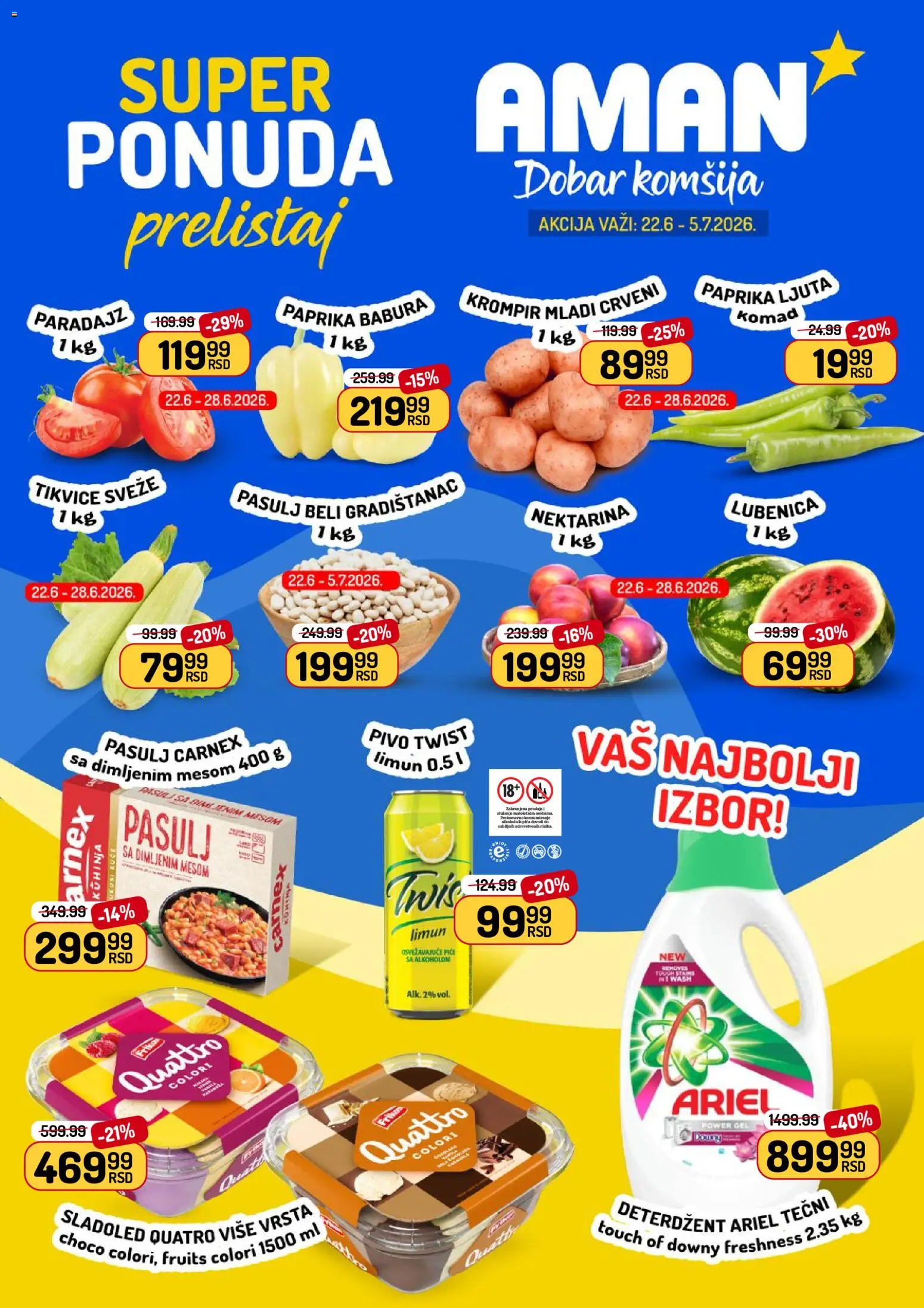Pregled Aman kataloga - važi od 22.06.2026