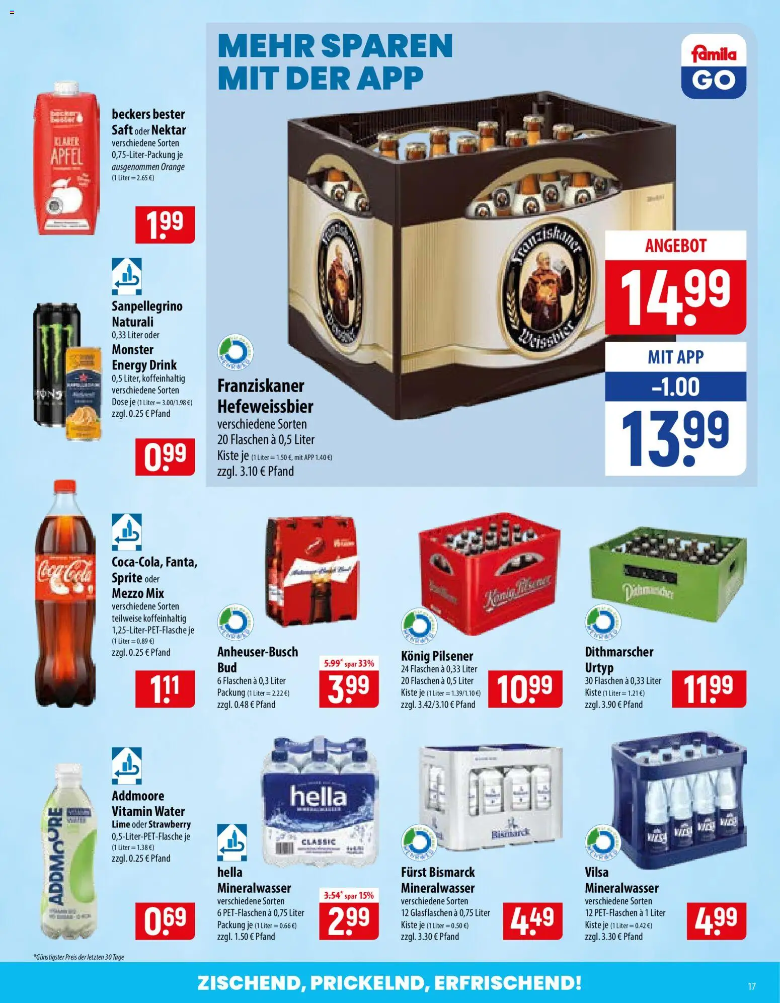 Vorschau von dem Prospekt des Geschäftes Famila, gültig ab dem 02.11.2026 - Coca cola, Äpfel, Cola, Hella, Sprite, Mezzo mix, Saft, Konig pilsener
