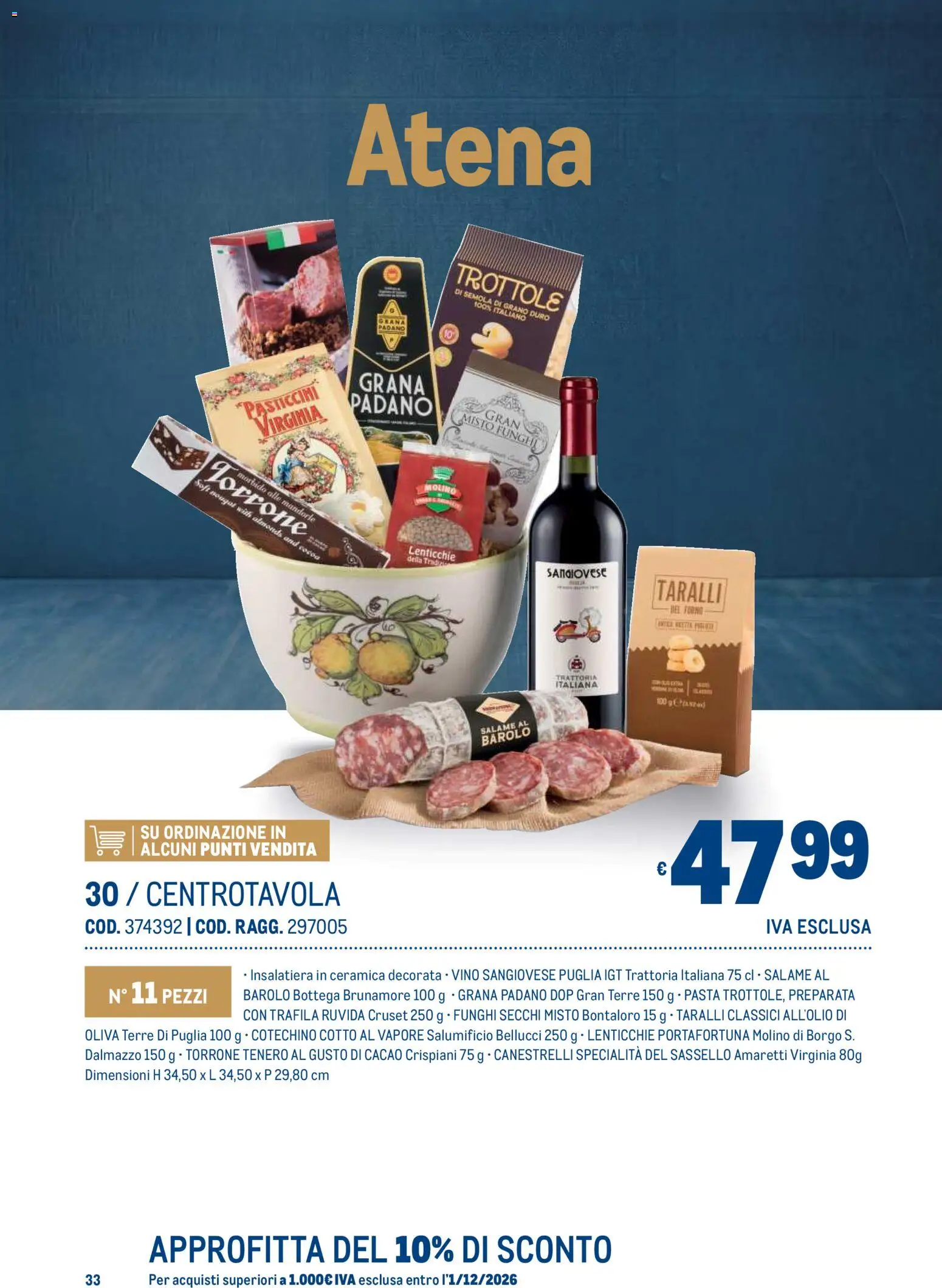 Anteprima dell'opuscolo Metro volantino Regalistica Natale dal negozio Metro valido da 19/10/2026 - Forno, Funghi, Lenticchie, Cotechino, Salame, Grana Padano, Pasticcini, Specialità
