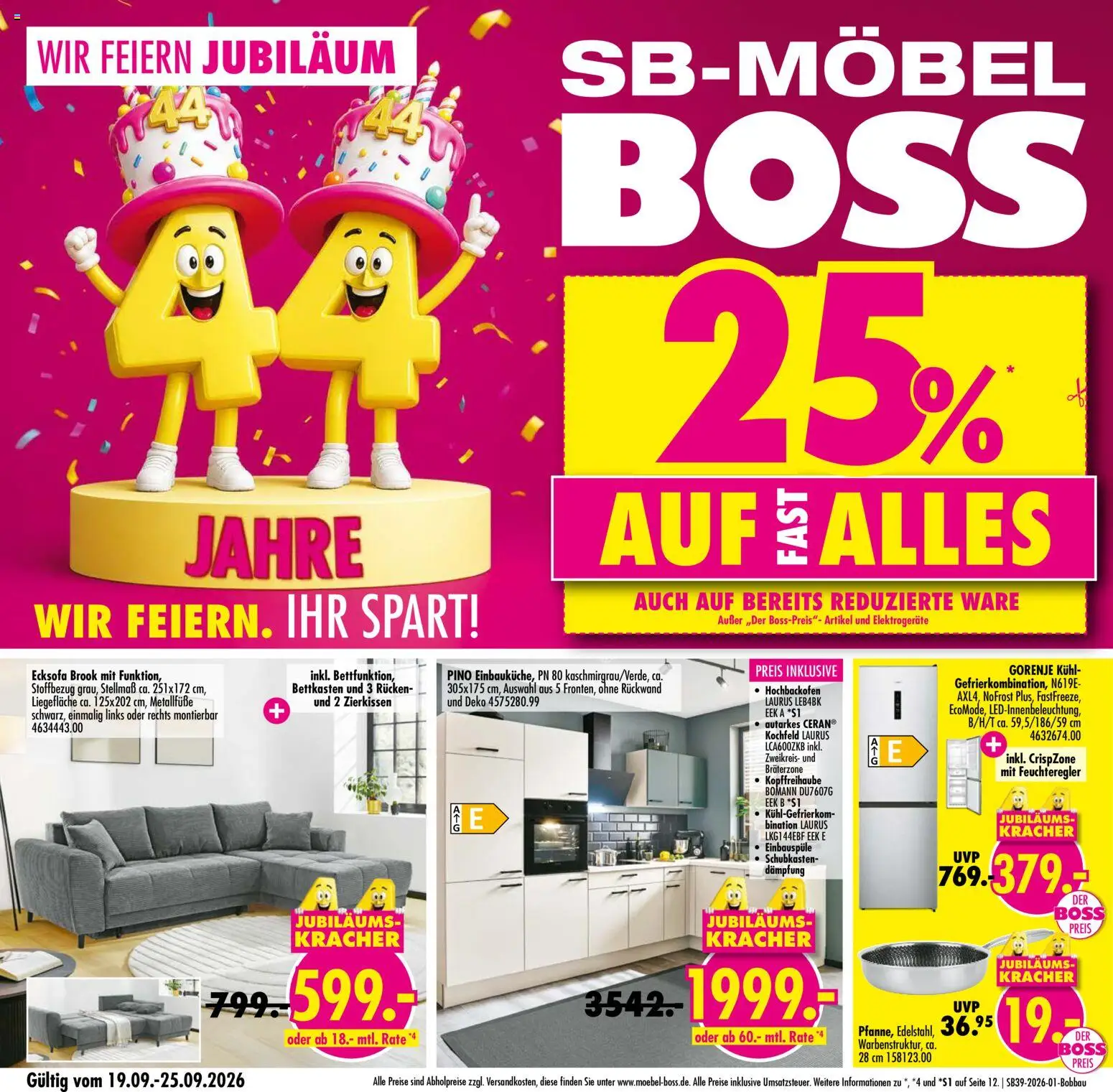 Vorschau von dem Prospekt des Geschäftes SB Möbel Boss, gültig ab dem 19.09.2026