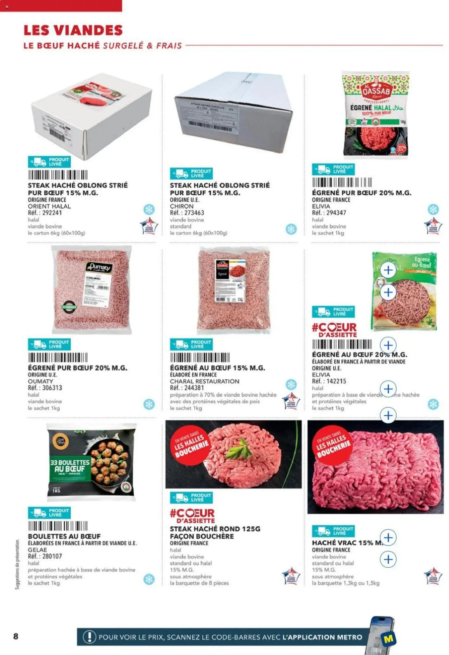 Prévisualisation de METRO - Restauration rapide du magasin METRO formulaire valide 14/04/2026 - Livre, Steak, Viande, Pois, Base, Viande bovine, Bœuf haché