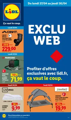 Prévisualisation de LIDL catalogue les bonnes affaires Exclu Web du magasin LIDL formulaire valide 27/04/2026