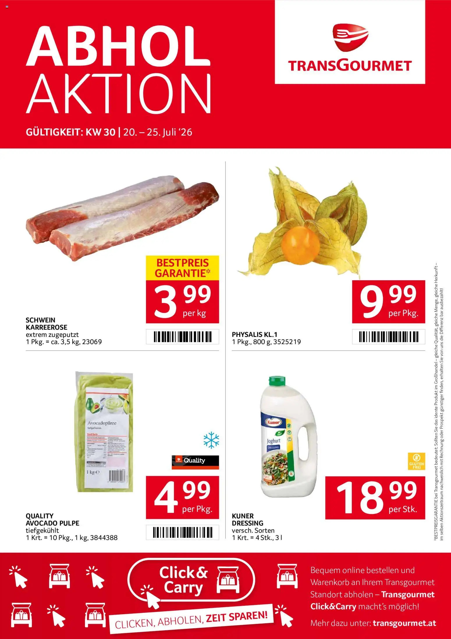 Vorschau der Angebote: Transgourmet Transgourmet Flugblatt gültig ab 20.07.2026 - Avocado, Joghurt, Dressing