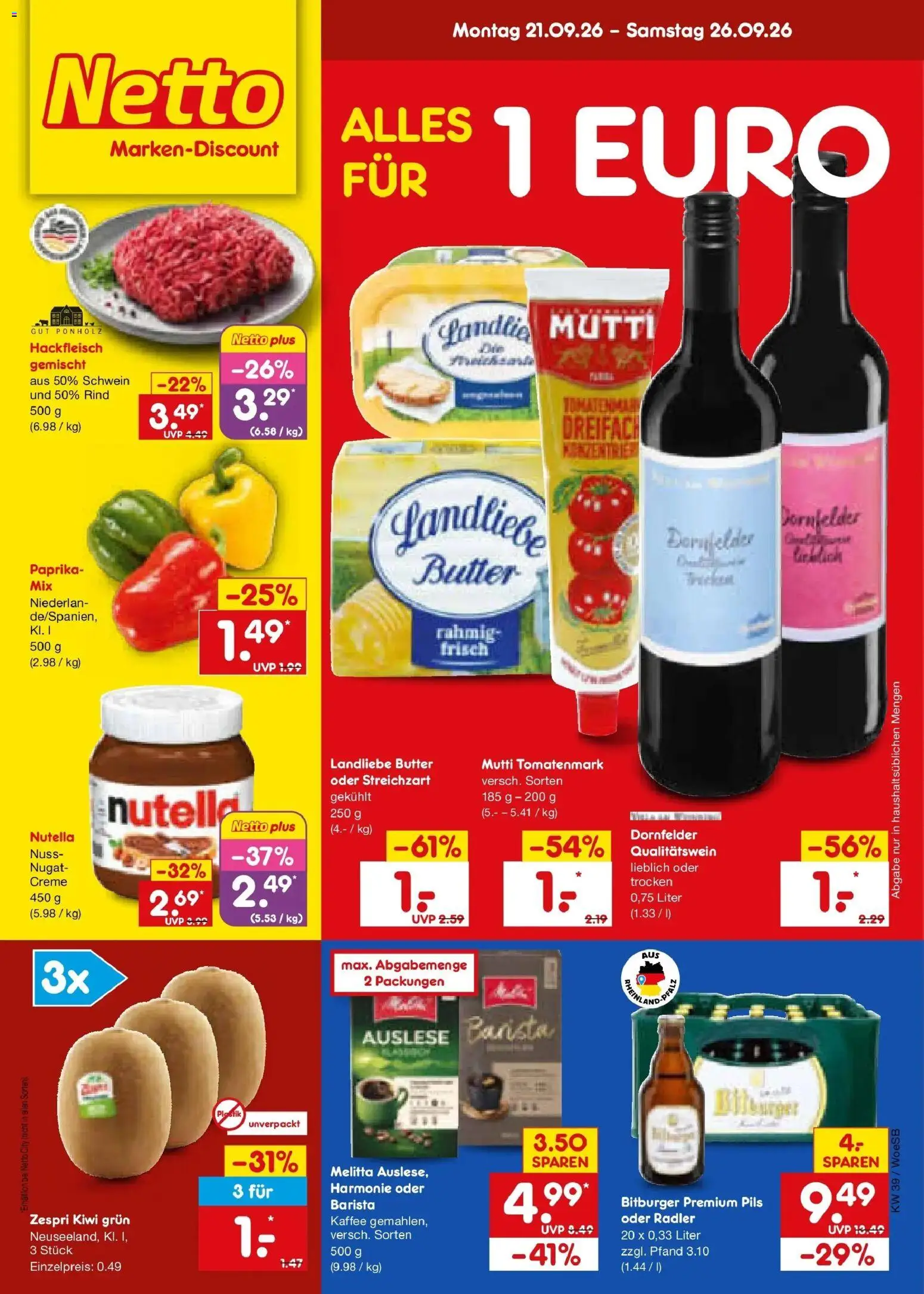 Vorschau von dem Prospekt des Geschäftes Netto Marken-Discount, gültig ab dem 21.09.2026