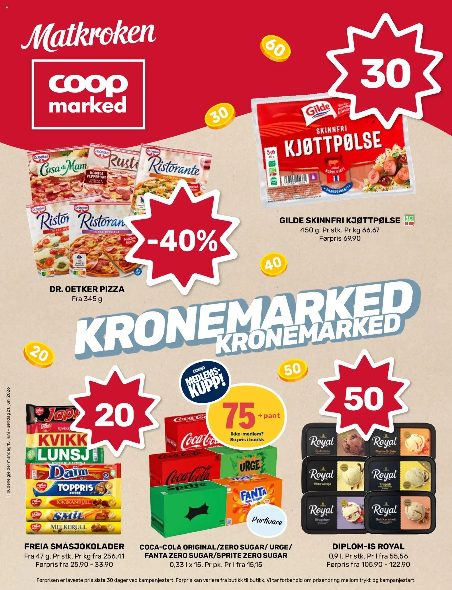Forhåndsvis Coop Marked kundeavis fra butikk Coop Marked gyldig fra 15/06/2026