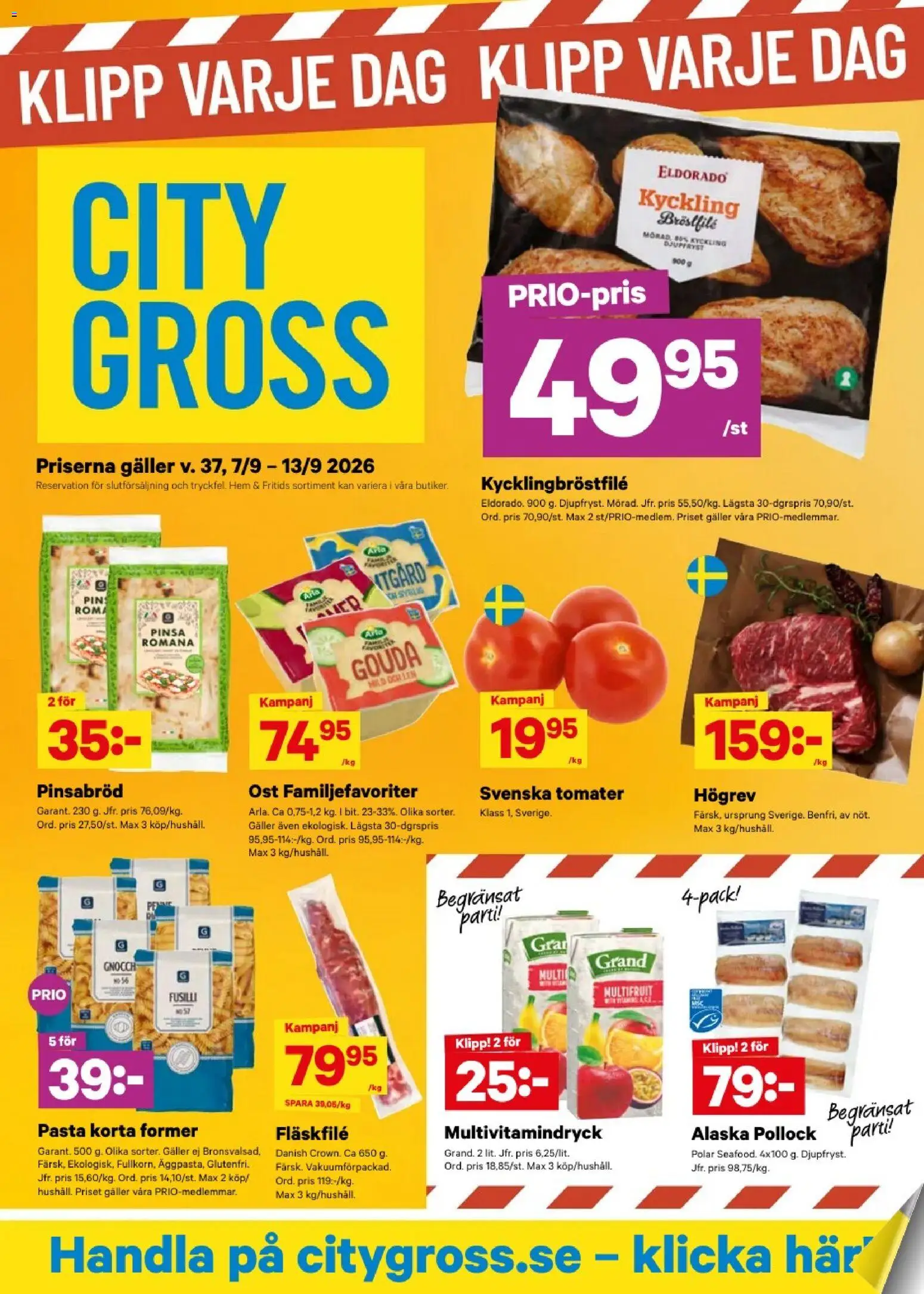 Förhandsgranska reklamblad City Gross erbjudanden från butik City Gross gäller från 07/09/2026