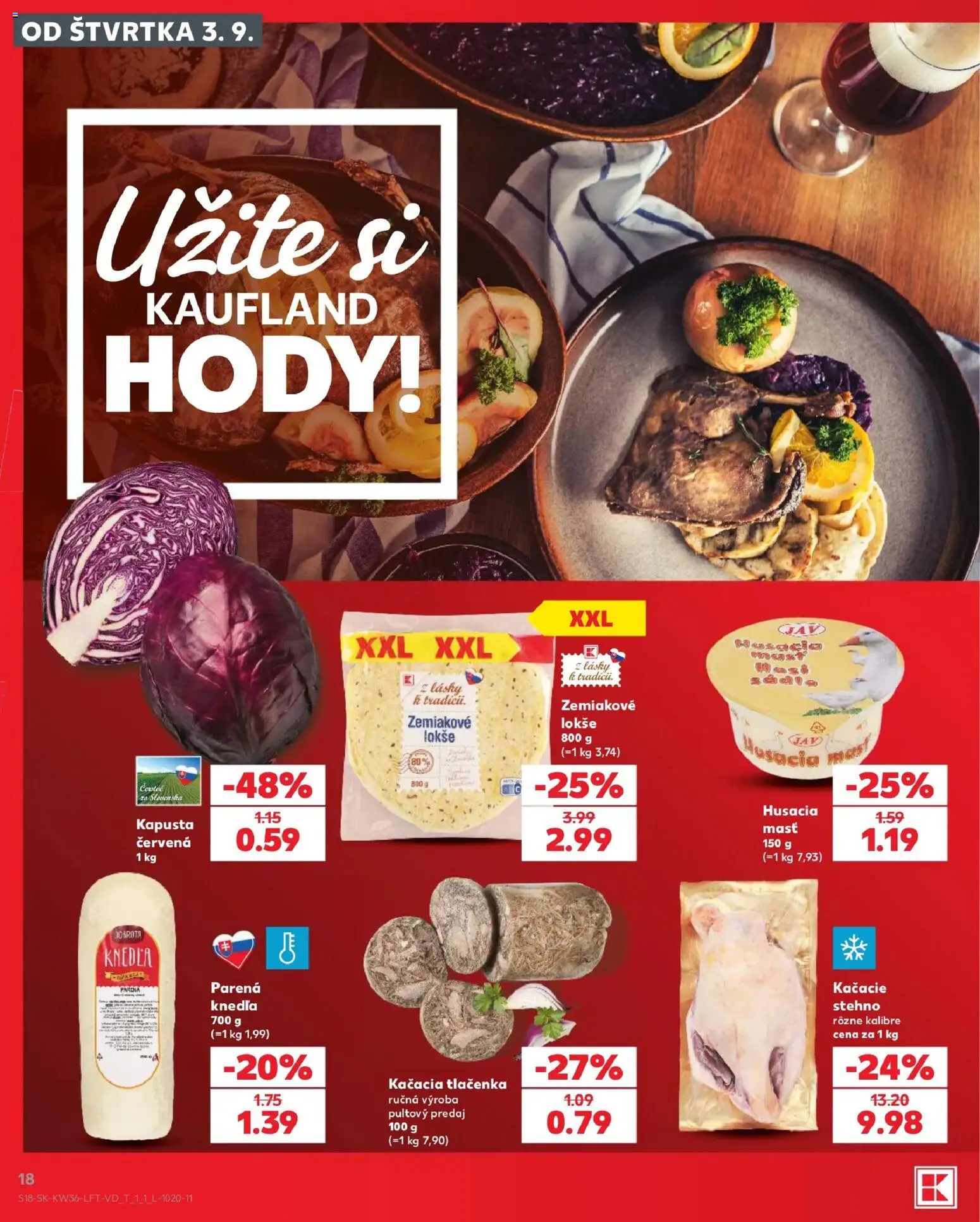 Náhľad Kaufland letáku platného od 03.09.2026 - Knedľa, Kapusta, Tlačenka