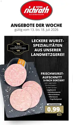 Vorschau von dem Prospekt des Geschäftes Rewe, gültig ab dem 13.07.2026