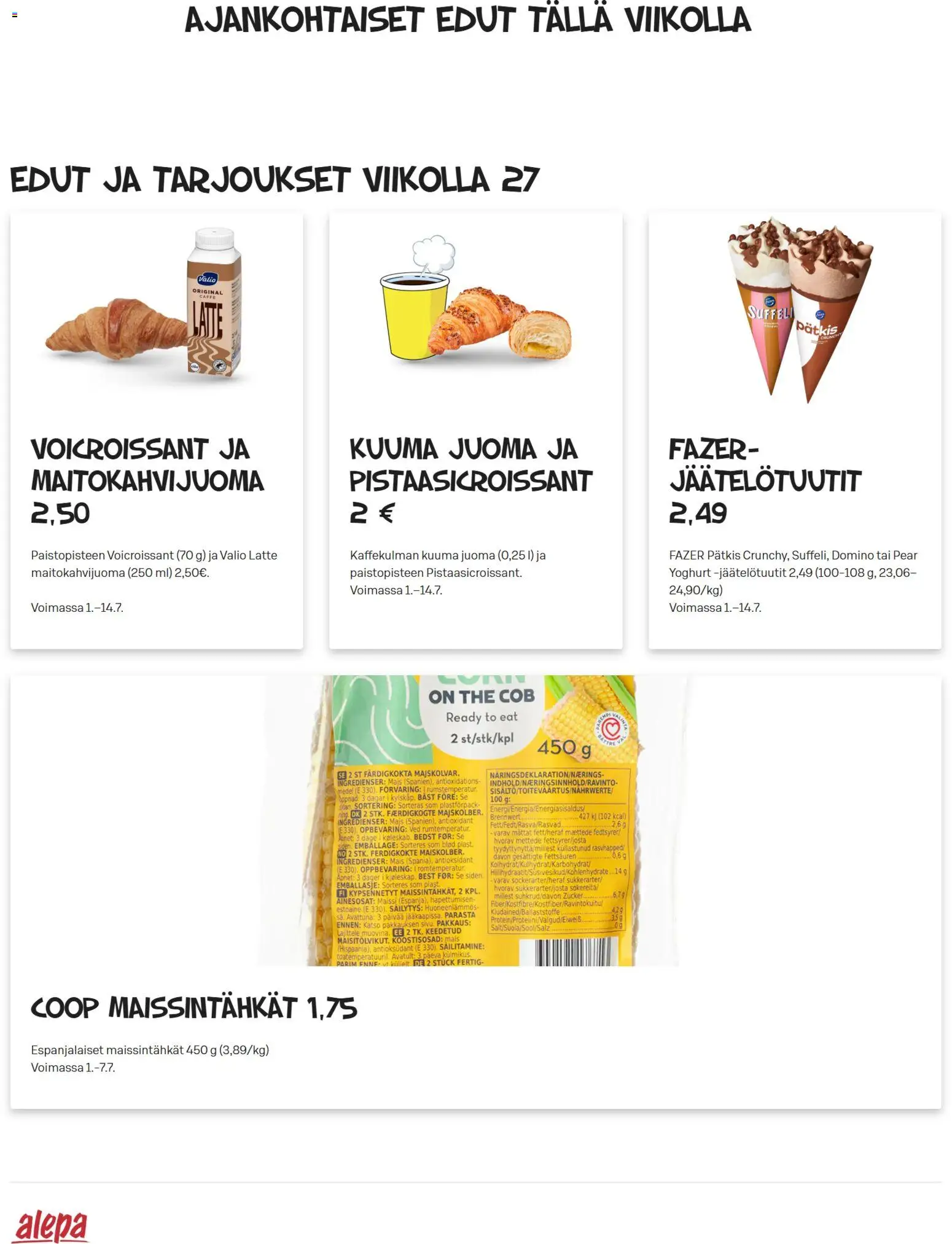 Kaupan Alepa Alepa tarjoukset esikatselu, voimassa 01/07/2026