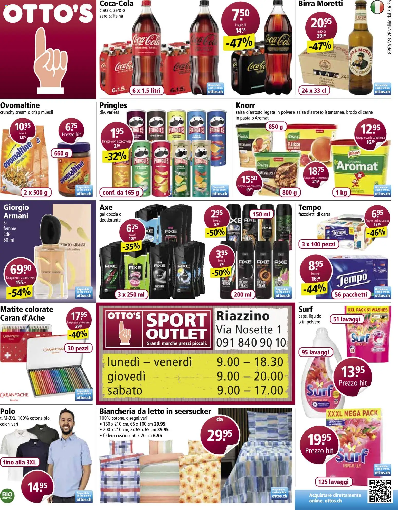 Vorschau des Merkblatts Otto's aktionen IT vom Shop Otto's gültig von 02.06.2026 bis 08.06.2026 - Pasta, Coca Cola