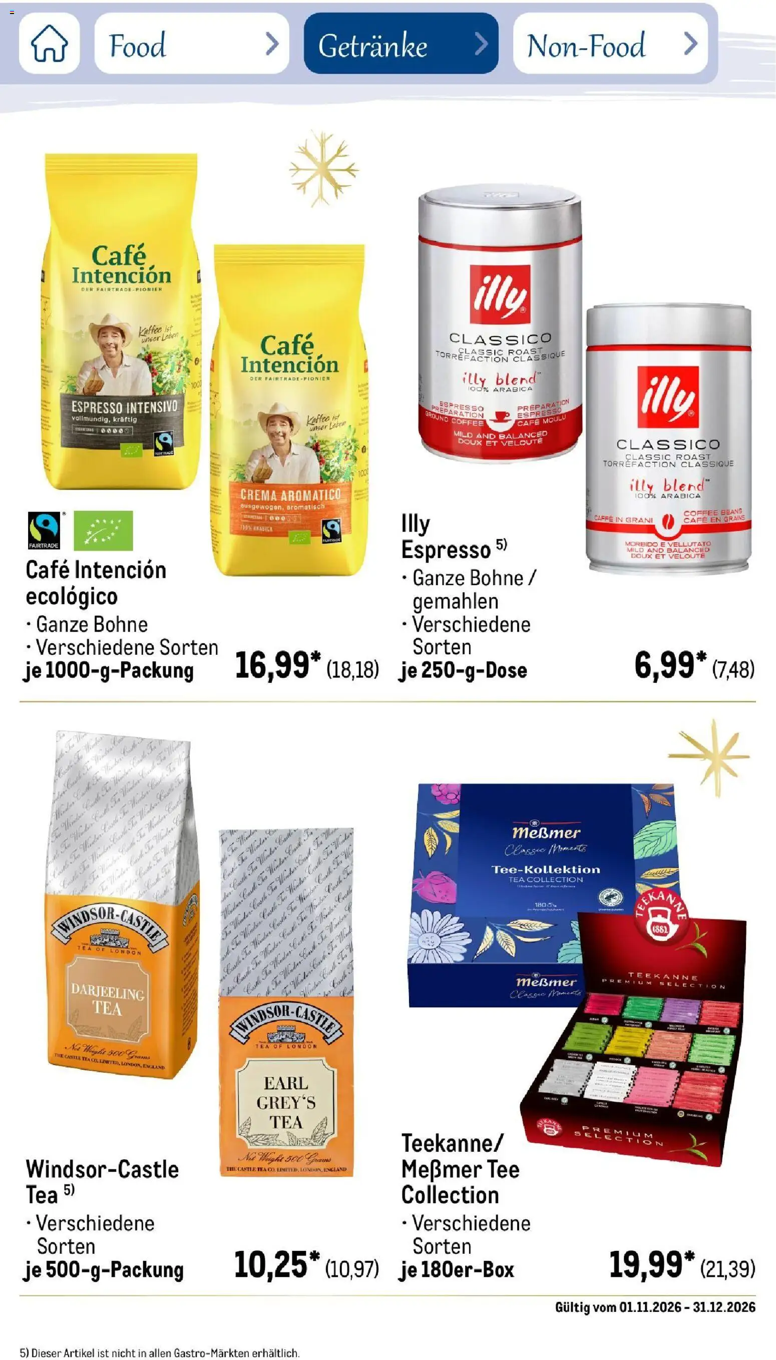 Vorschau von dem Prospekt des Geschäftes Metro, gültig ab dem 01.11.2026 - Kaffee, Tee, Teekanne, Messmer