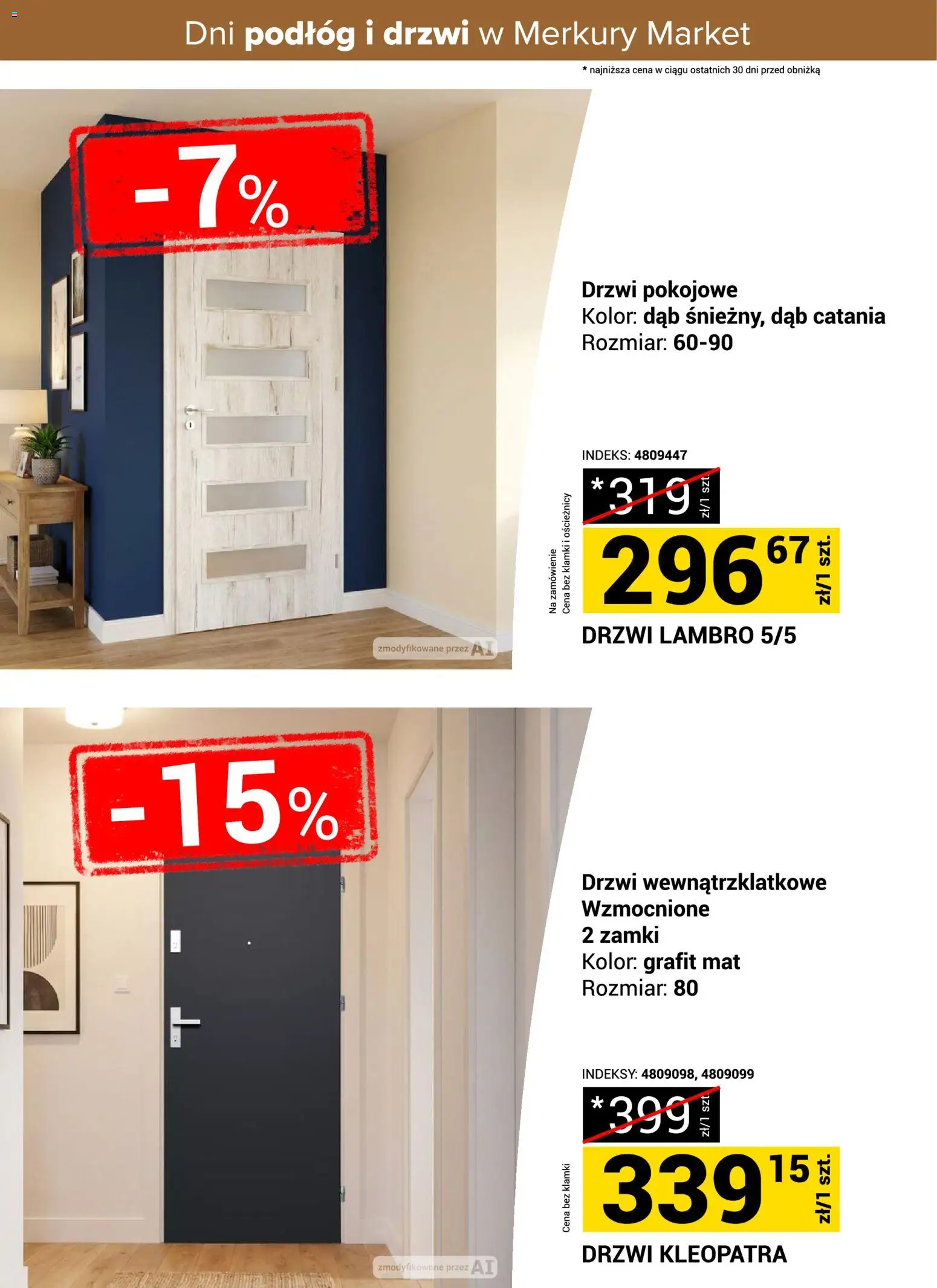 Pogląd gazetki "Merkury Market gazetka - Dni podłóg i drzwi" ze sklepu Merkury Market ważnej od 17.10.2026 - Drzwi